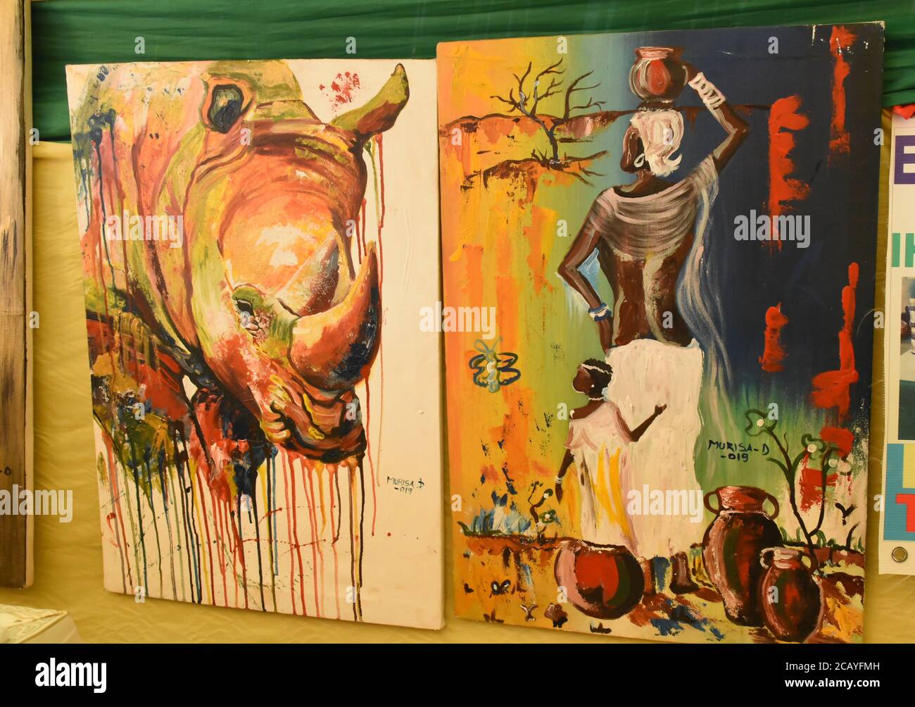 I dipinti del Ruanda sono in mostra Foto Stock