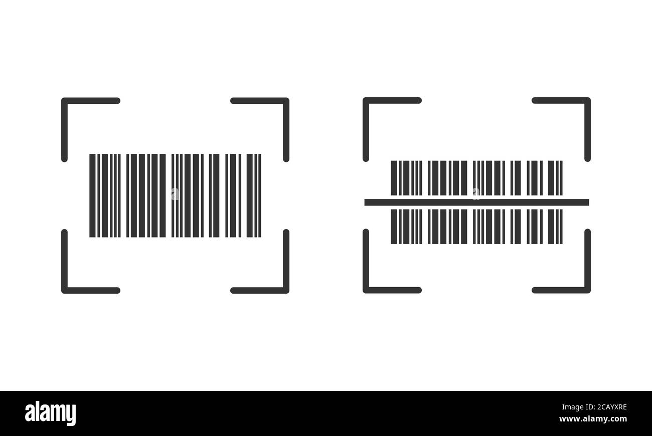 Codice a barre realistico. Icona del codice a barre. Illustrazione vettoriale. Illustrazione Vettoriale