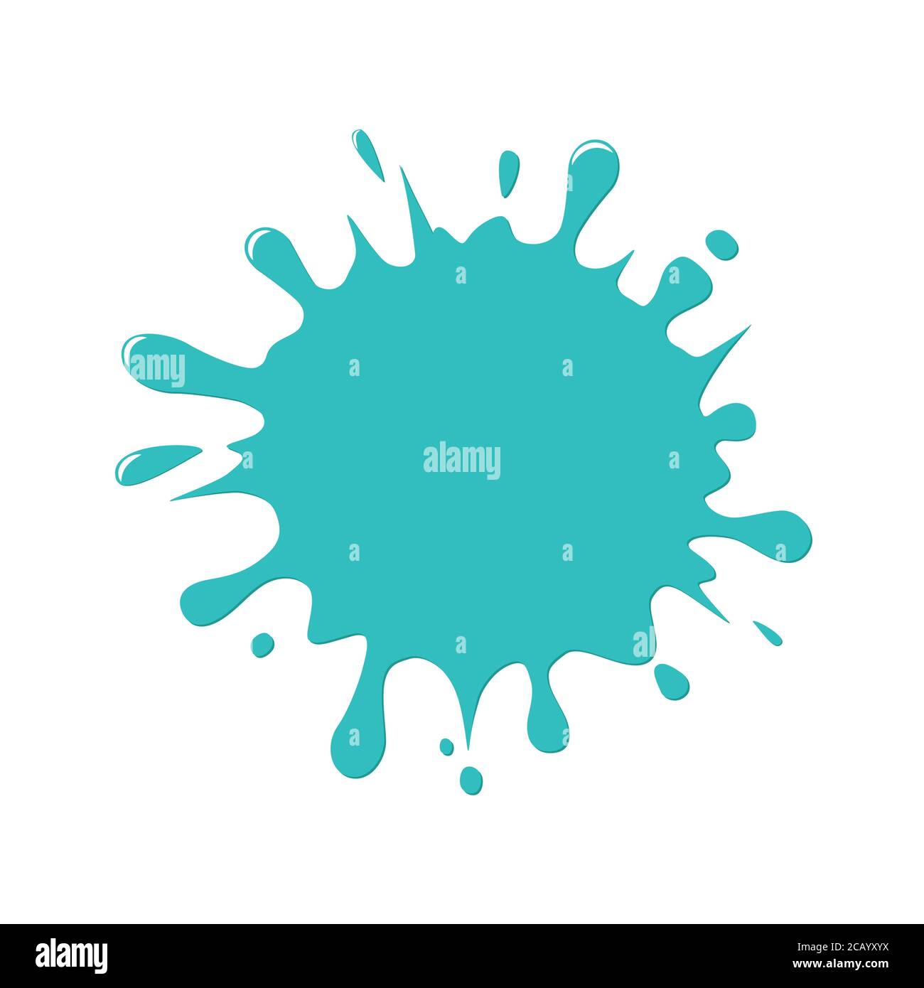 Spruzzi di vernice, primo piano, dettagli. Illustrazione vettoriale isolata su sfondo bianco Illustrazione Vettoriale