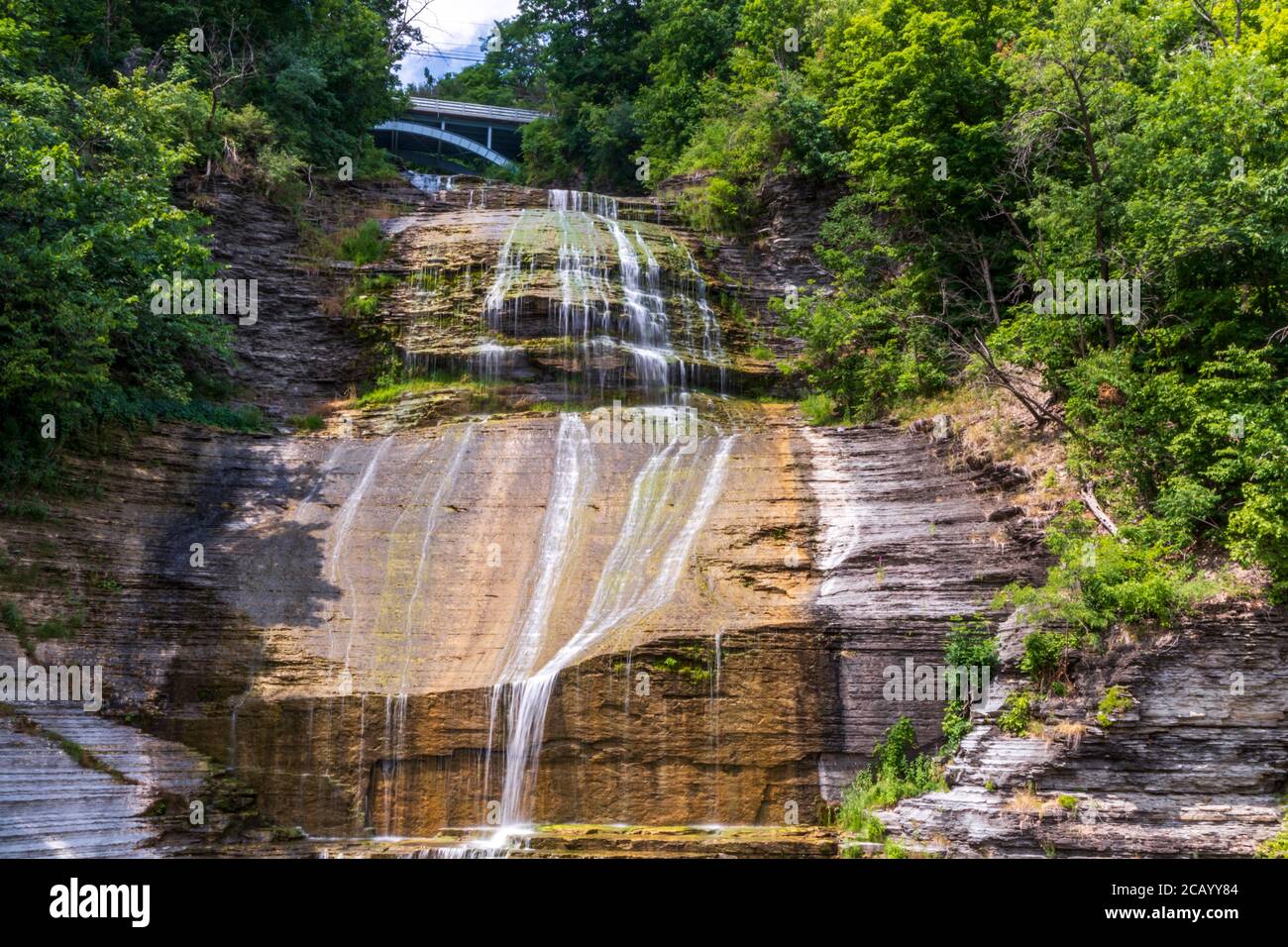 Shequaga Falls, Finger Lakes New York, conosciuto anche come Montour Falls Foto Stock