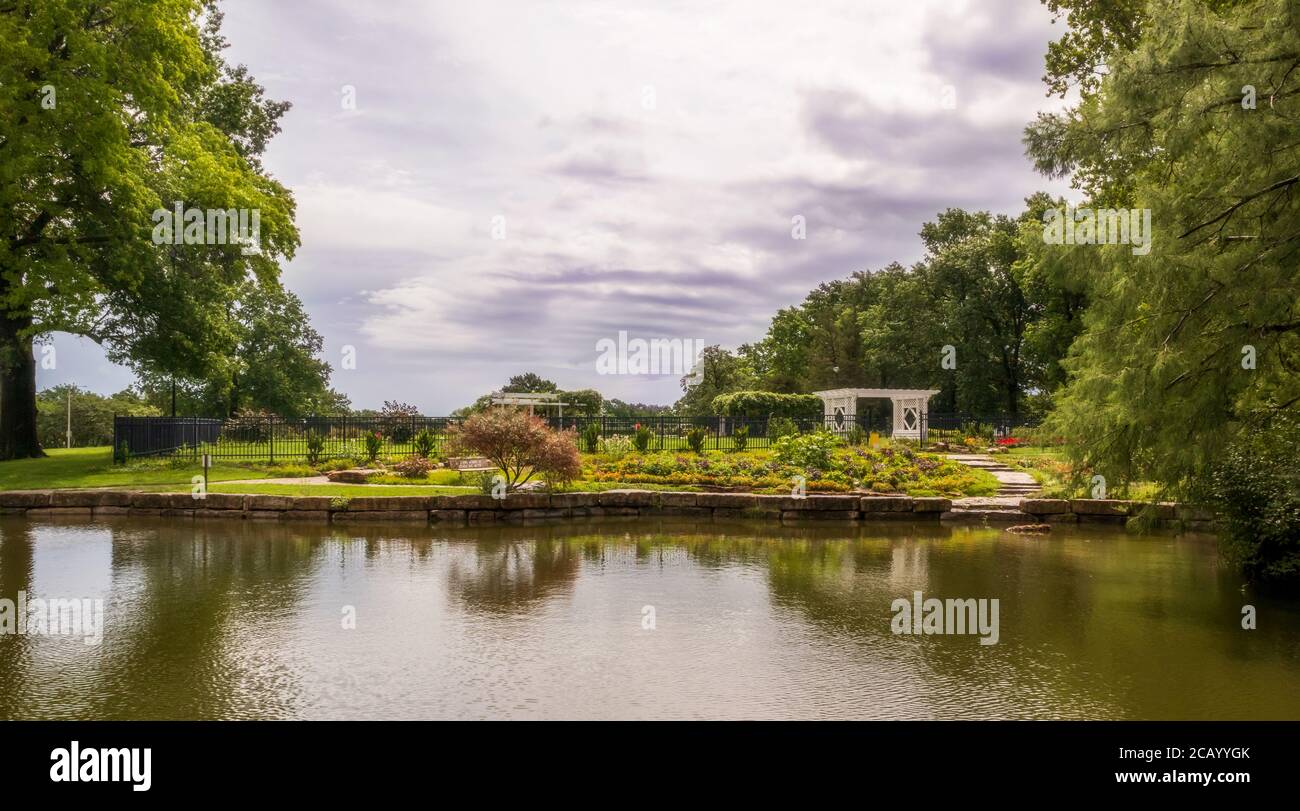 Paesaggio panoramico nel Gage Park, Topeka, Kansas Foto Stock