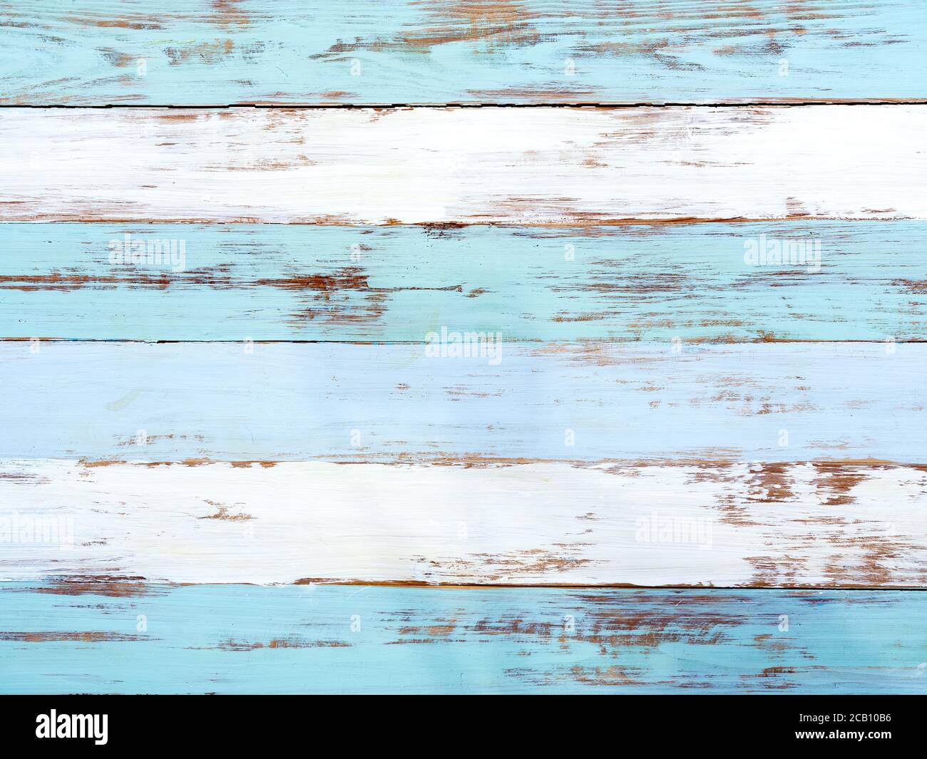 Antico sfondo in legno dipinto di bianco e blu chiaro vintage. Grana legno con spazio di copia. Foto Stock