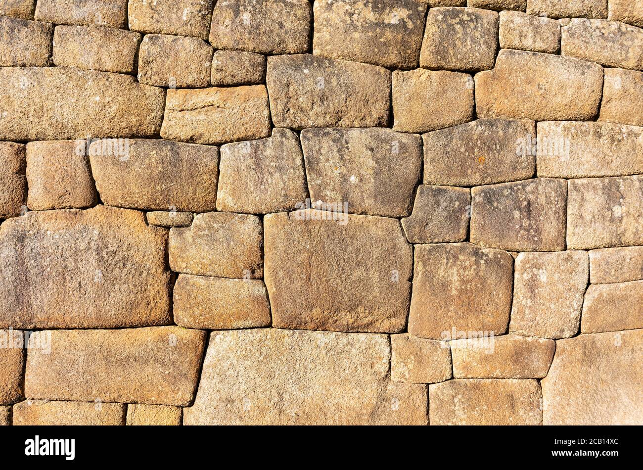 Tradizionale Inca Muro e pietra nella città perduta di Machu Picchu, Cusco, Perù. Foto Stock