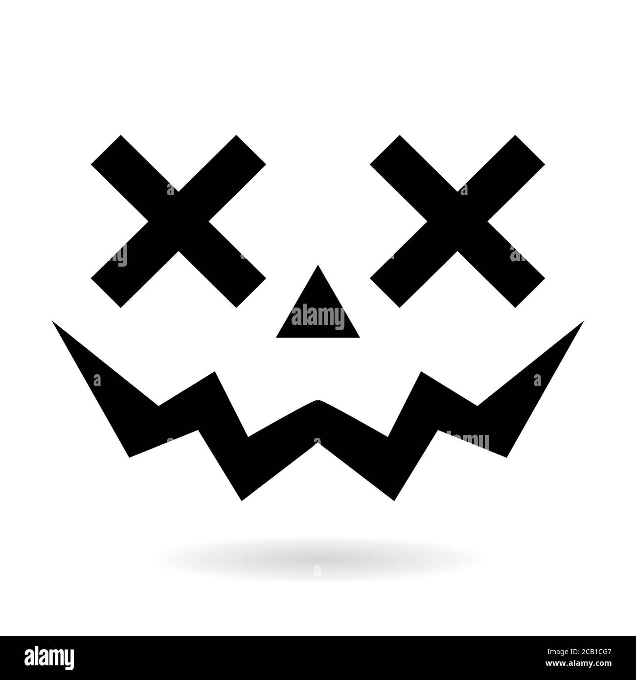 Halloween zucca viso vettoriale design con denti e occhi, Halloween festa celebrazione elementi grafici Illustrazione Vettoriale