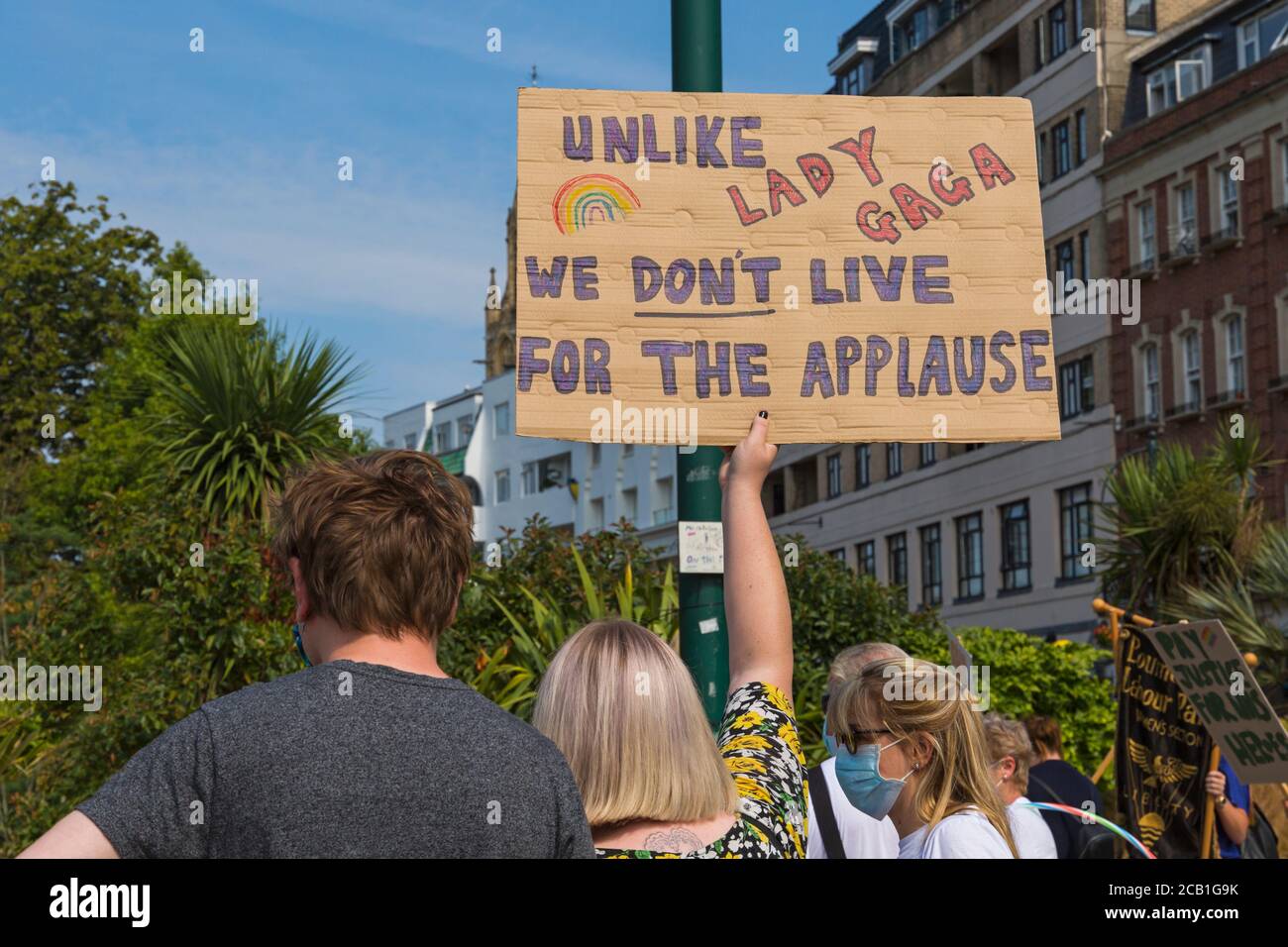 I lavoratori del Dorset NHS dicono "No" alla disuguaglianza del settore pubblico protesta pacifica a Bournemouth, Dorset UK, in agosto Foto Stock