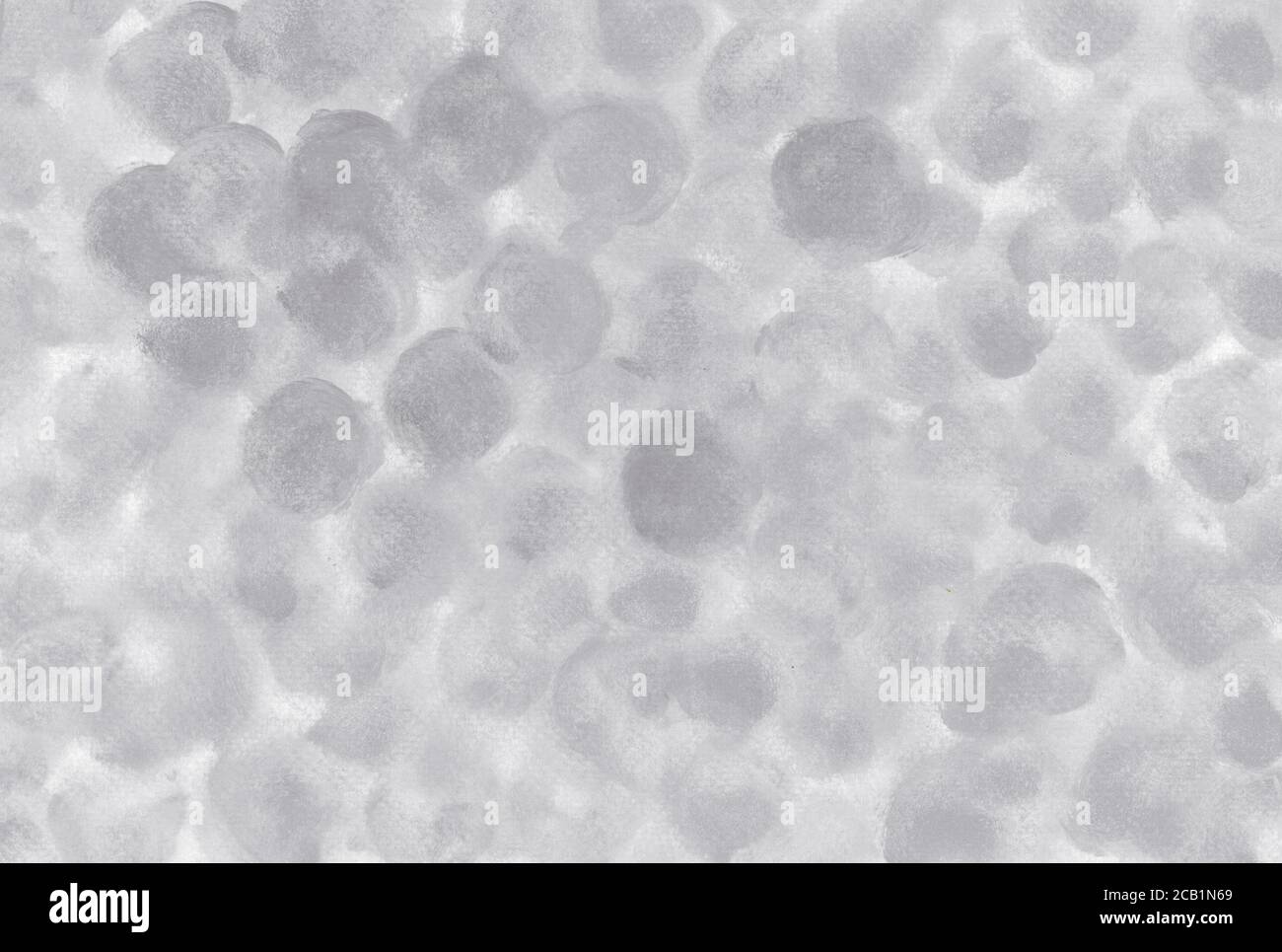 Pittura artigianale, disegnata a mano, vera e propria opera d'arte. Colore acrilico verniciato su carta con forma circolare, geometria. Metallo, grigio, argento lucido platino. Foto Stock