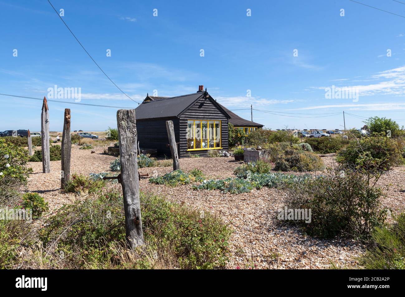 Prospect Cottage and Garden, Dungeness, casa del compianto artista e regista Derek Jarman, Kent, Inghilterra, Regno Unito, GB Foto Stock