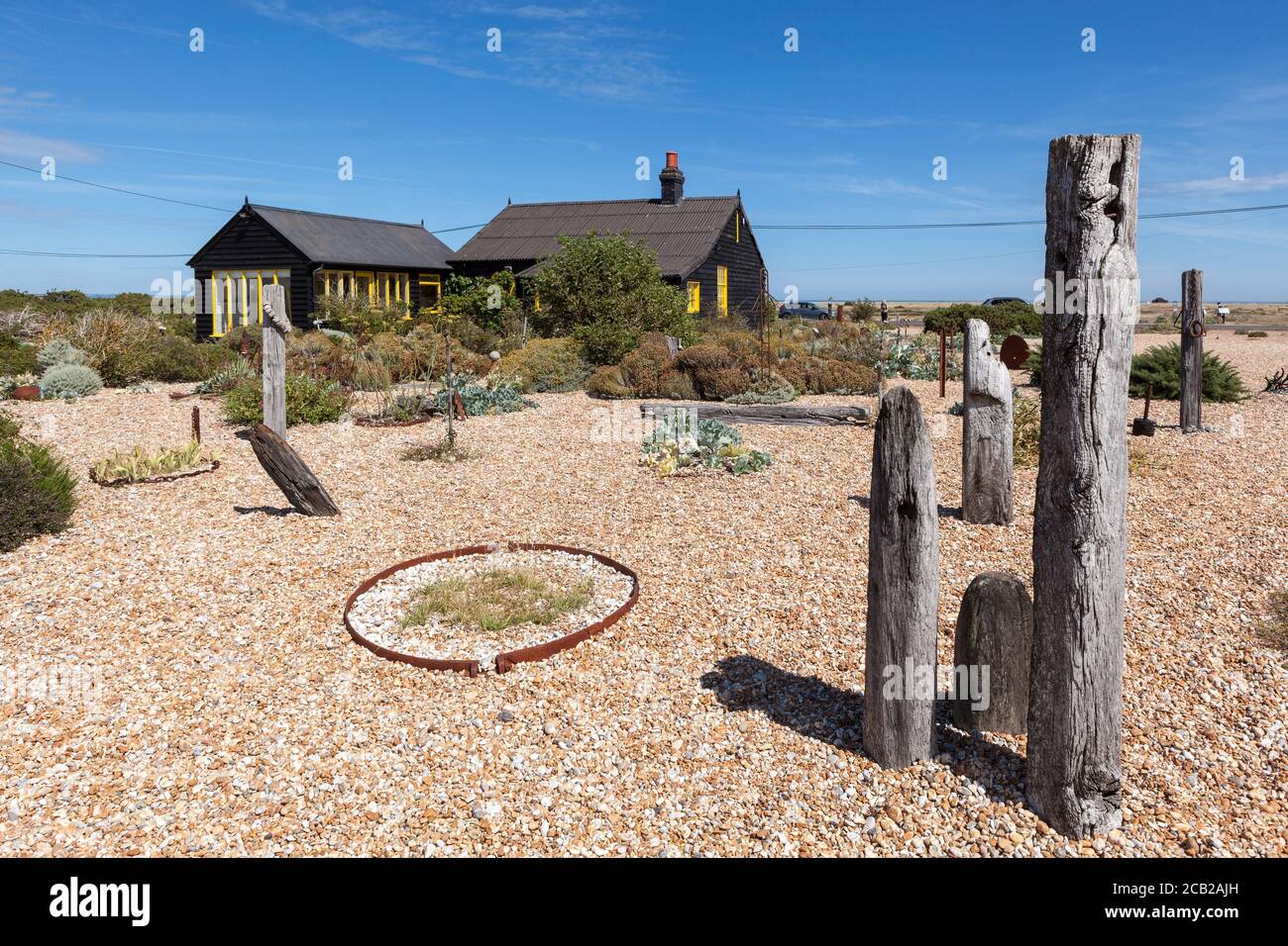 Prospect Cottage and Garden, Dungeness, casa del compianto artista e regista Derek Jarman, Kent, Inghilterra, Regno Unito, GB Foto Stock