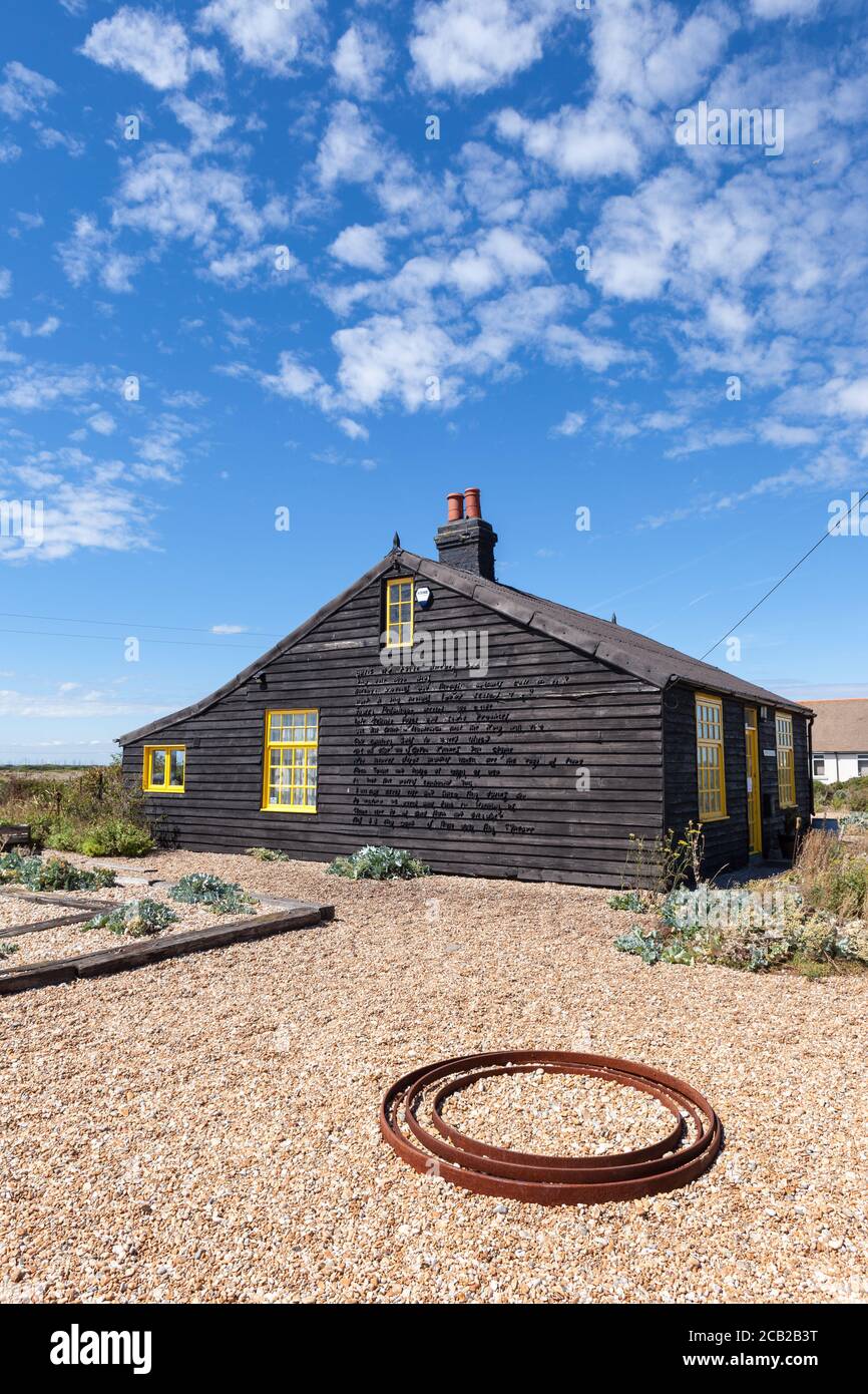 Prospect Cottage and Garden, Dungeness, casa del compianto artista e regista Derek Jarman, Kent, Inghilterra, Regno Unito, GB Foto Stock