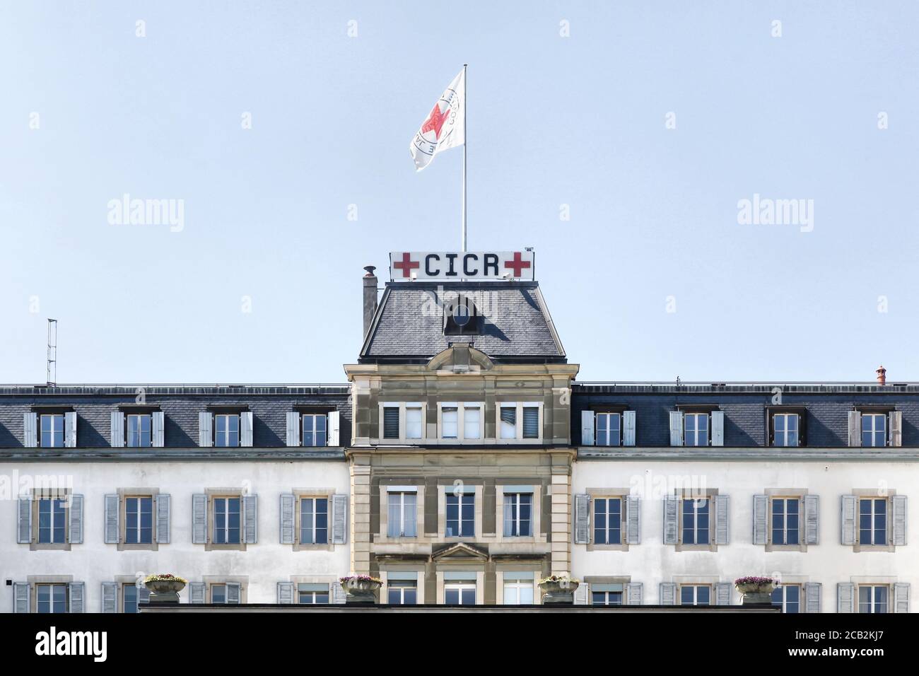 Ginevra, Svizzera - 14 agosto 2016: Sede centrale e sede centrale del CICR a Ginevra, Svizzera Foto Stock