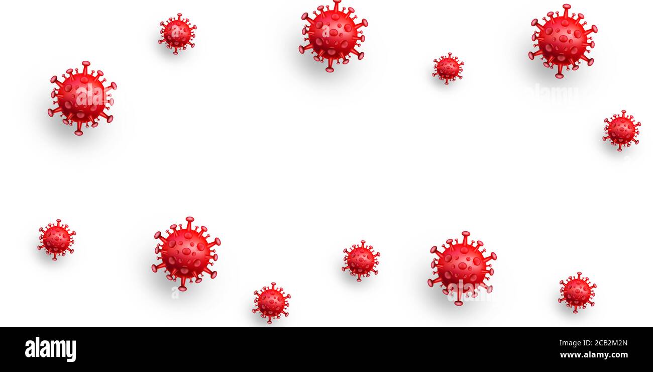 COVID-19, Inscription coronavirus 2019 illustrazione 3D, sindrome respiratoria acuta grave coronavirus 2 (SARS-COV-2), posizione centrale dello spazio di copia Foto Stock