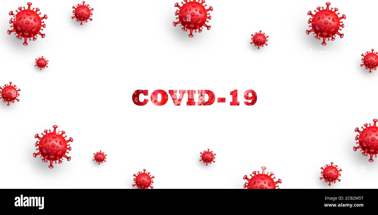 COVID-19, Inscription coronavirus 2019 illustrazione 3D, sindrome respiratoria acuta grave coronavirus 2 (SARS-COV-2), astratto professionale Foto Stock