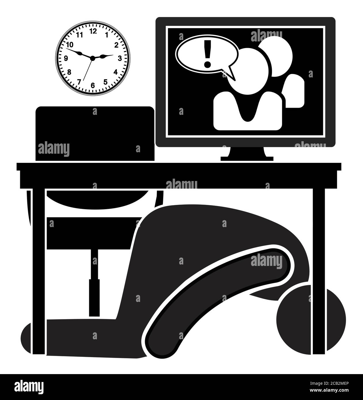 Guasto mentale del lavoratore d'ufficio a causa di lavoro da stress domestico. Foto Stock