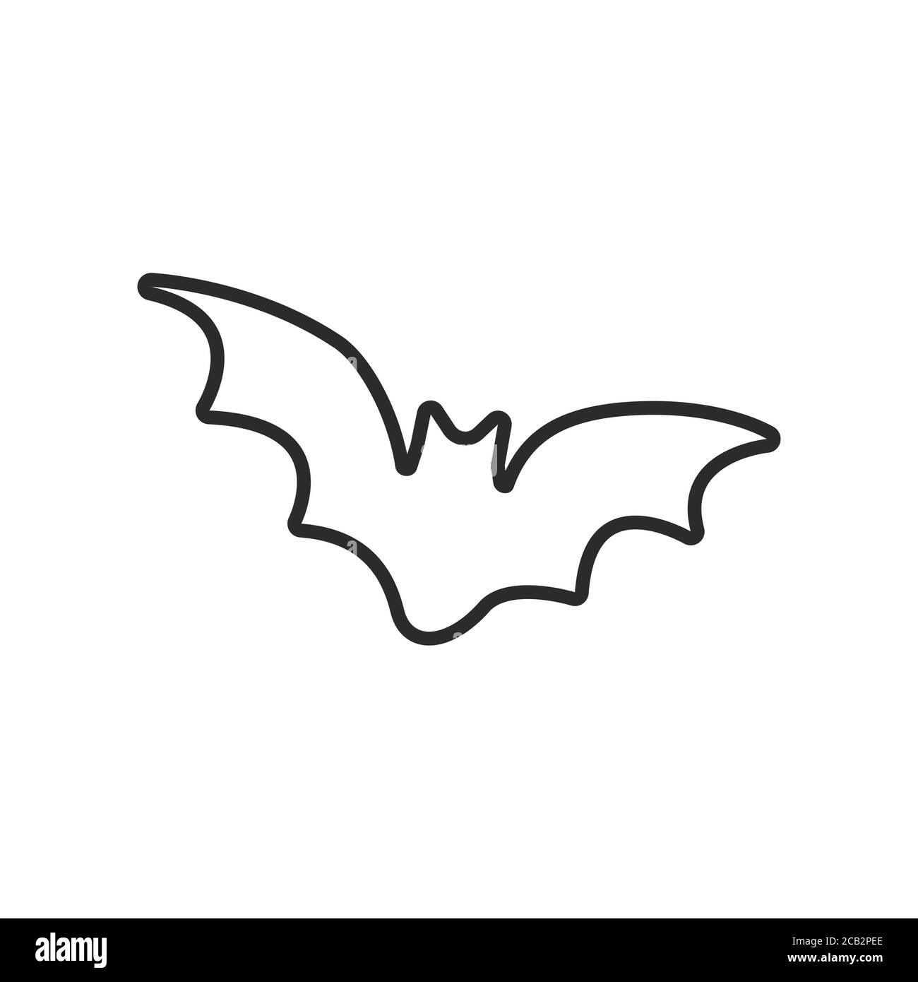 Silhouette BAT per uno stile piatto alla moda per il design grafico, sito web. Illustrazione di stock Vector. Illustrazione Vettoriale