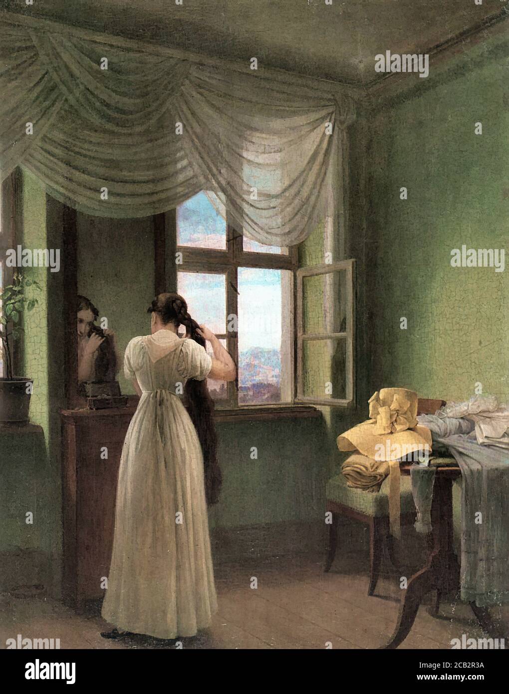 Kersting Georg Friedrich - allo specchio - Scuola di tedesco - 19 ° secolo Foto Stock
