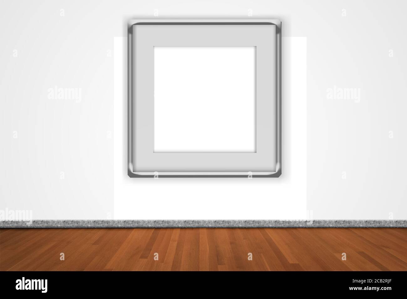 set creativo su parete bianca, cornice decorativa con splendidi bordi, spazio per la copia per foto o foto. Foto Stock