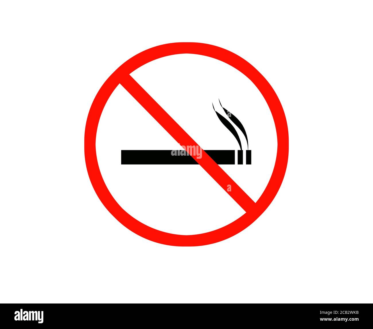 cartello di divieto di fumo isolato, smettere di fumare Foto Stock