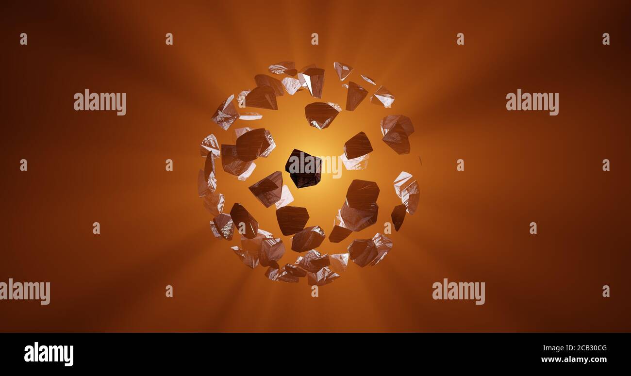 Rendering 3D di mondo caldo e rotto Foto Stock