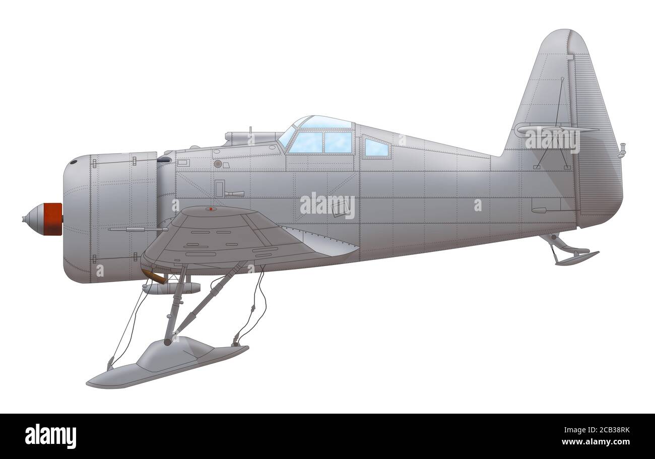 Il primo prototipo Sukhoi/Tupolev i-14 (ANT-31) testato presso l'Istituto di Test scientifici dell'aeronautica (NII VVS), gennaio 1934 Foto Stock