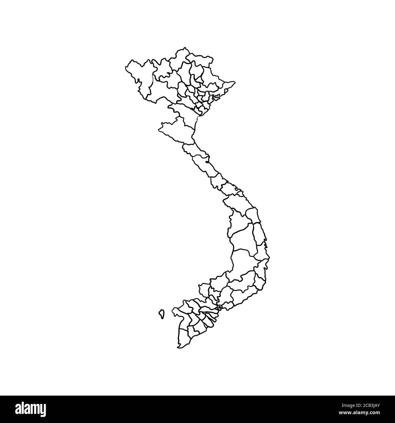 Illustrazione del modello di disegno vettoriale della mappa del Vietnam Illustrazione Vettoriale