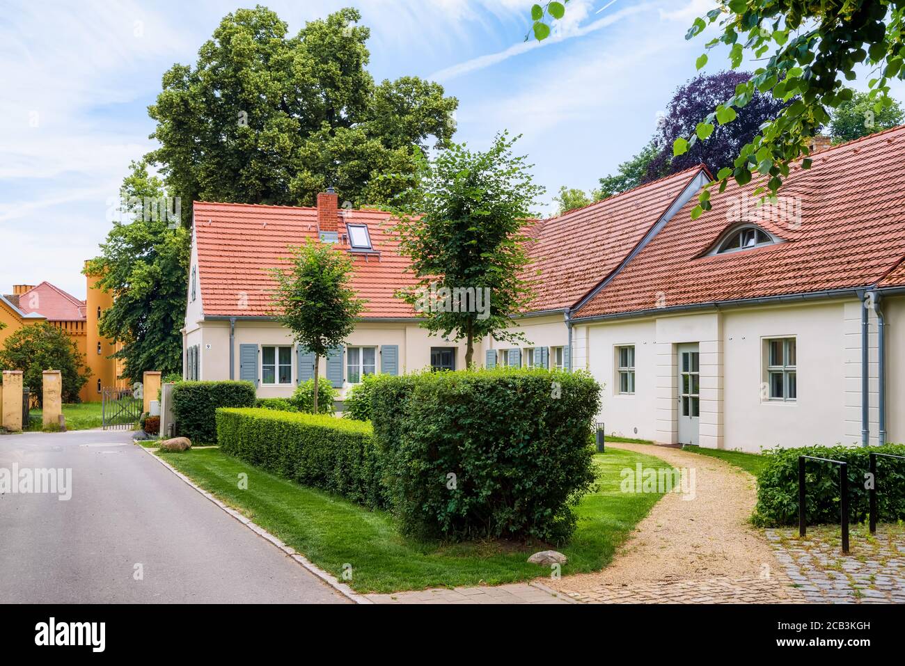 Paesaggio urbano vicino al castello Petzow, Werder (Havel) Foto Stock