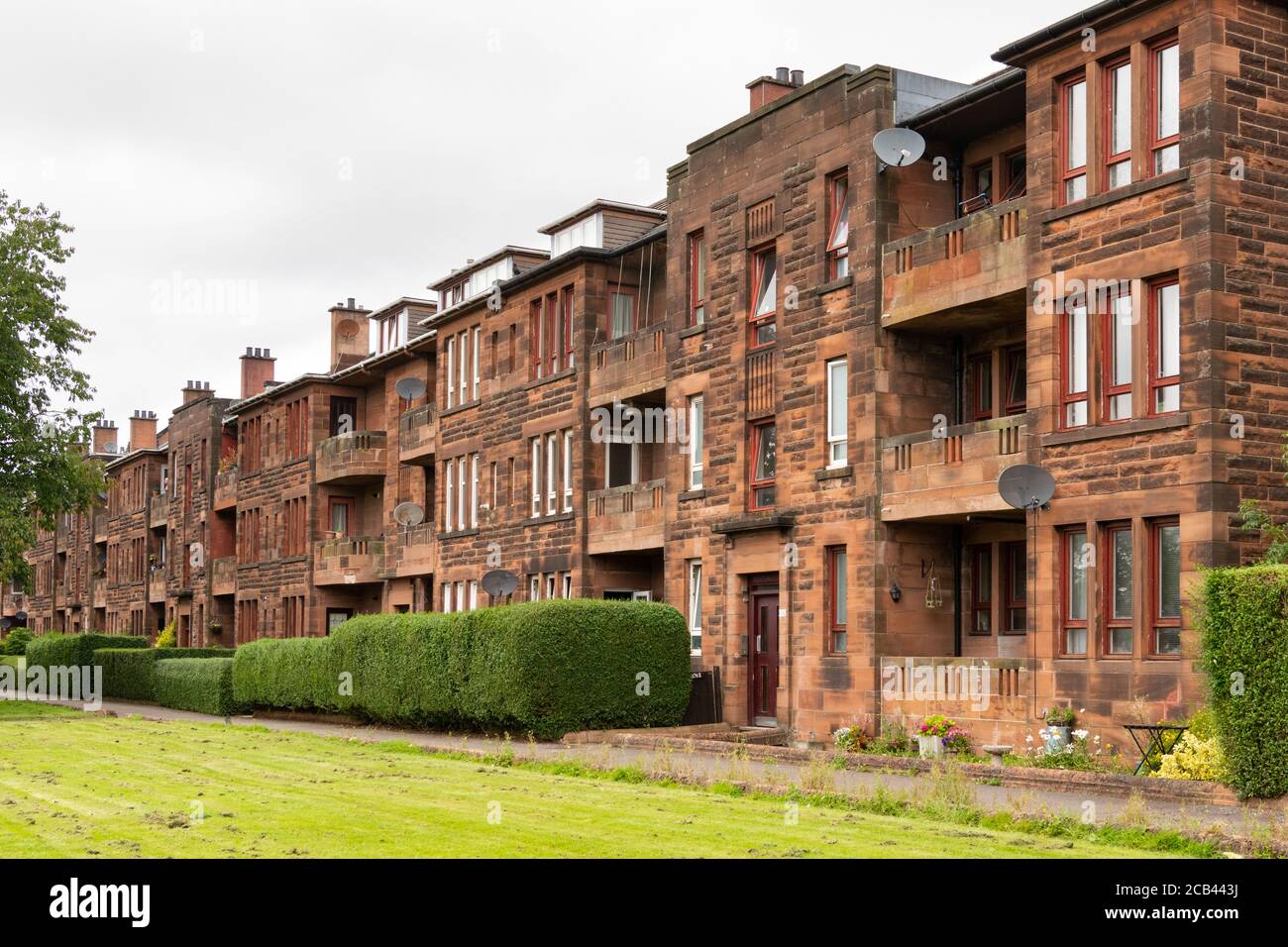 Glasgow affittuario - edifici in affittuario anni '30 (costruiti tra il 1937 e il 1942), Great Western Road, Anniesland, Glasgow, Scozia, Regno Unito Foto Stock