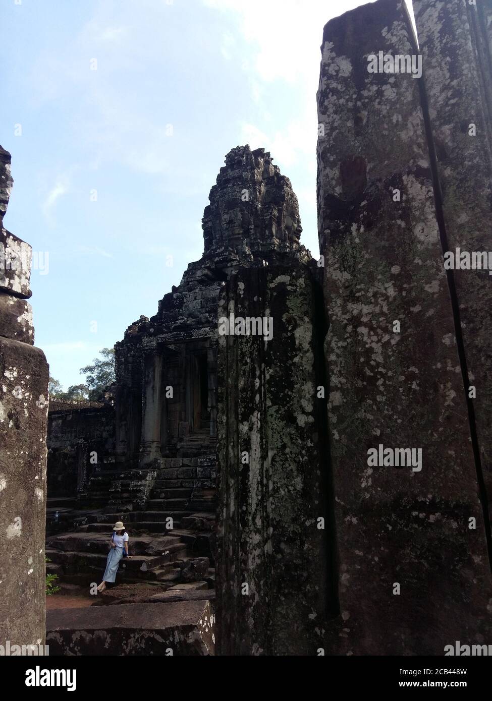 Angkor Wat è un complesso tempio in Cambogia e il più grande monumento religioso nel mondo Foto Stock