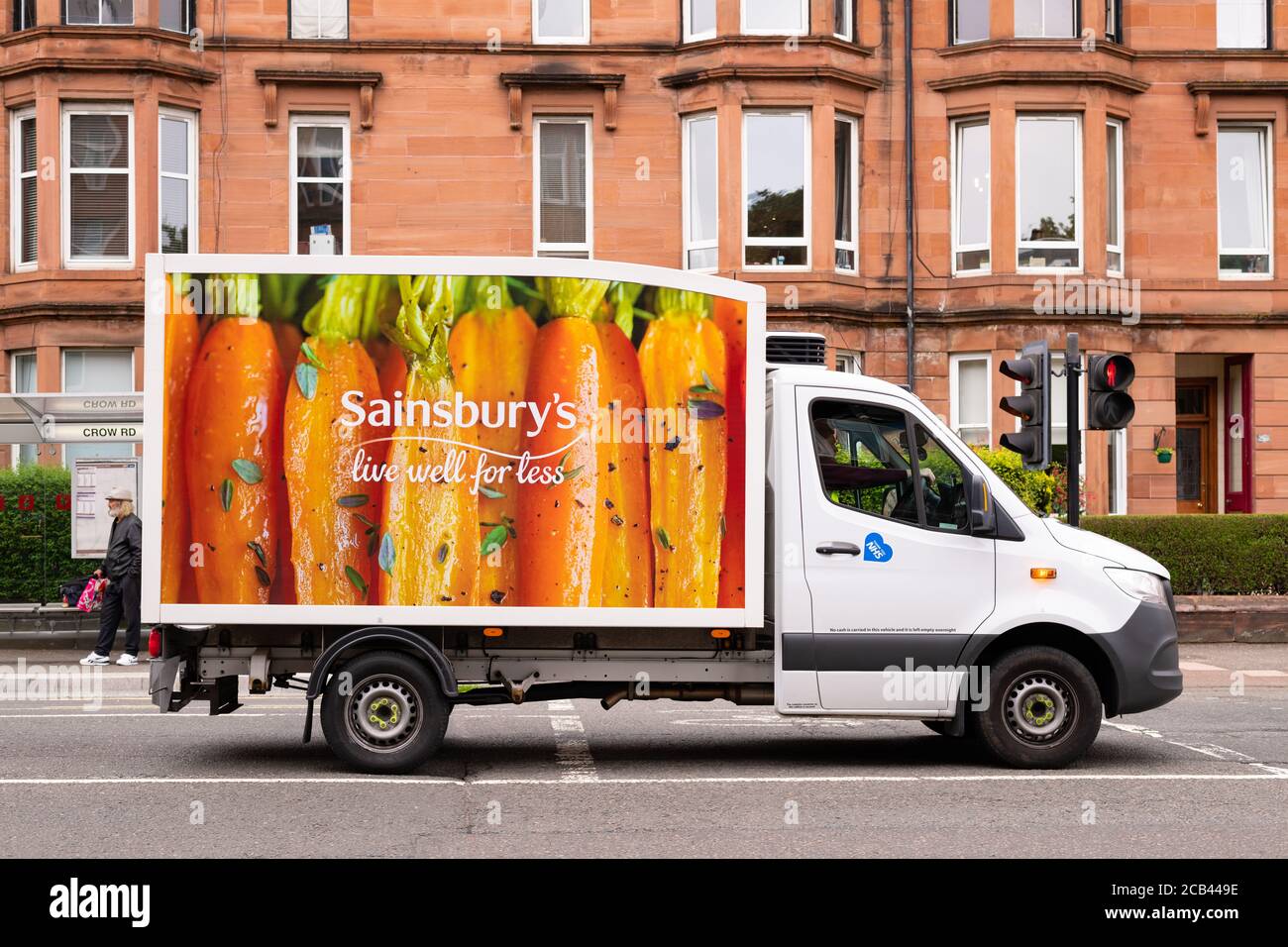 Sainsbury's Delivery van, Glasgow, Scozia, Regno Unito Foto Stock