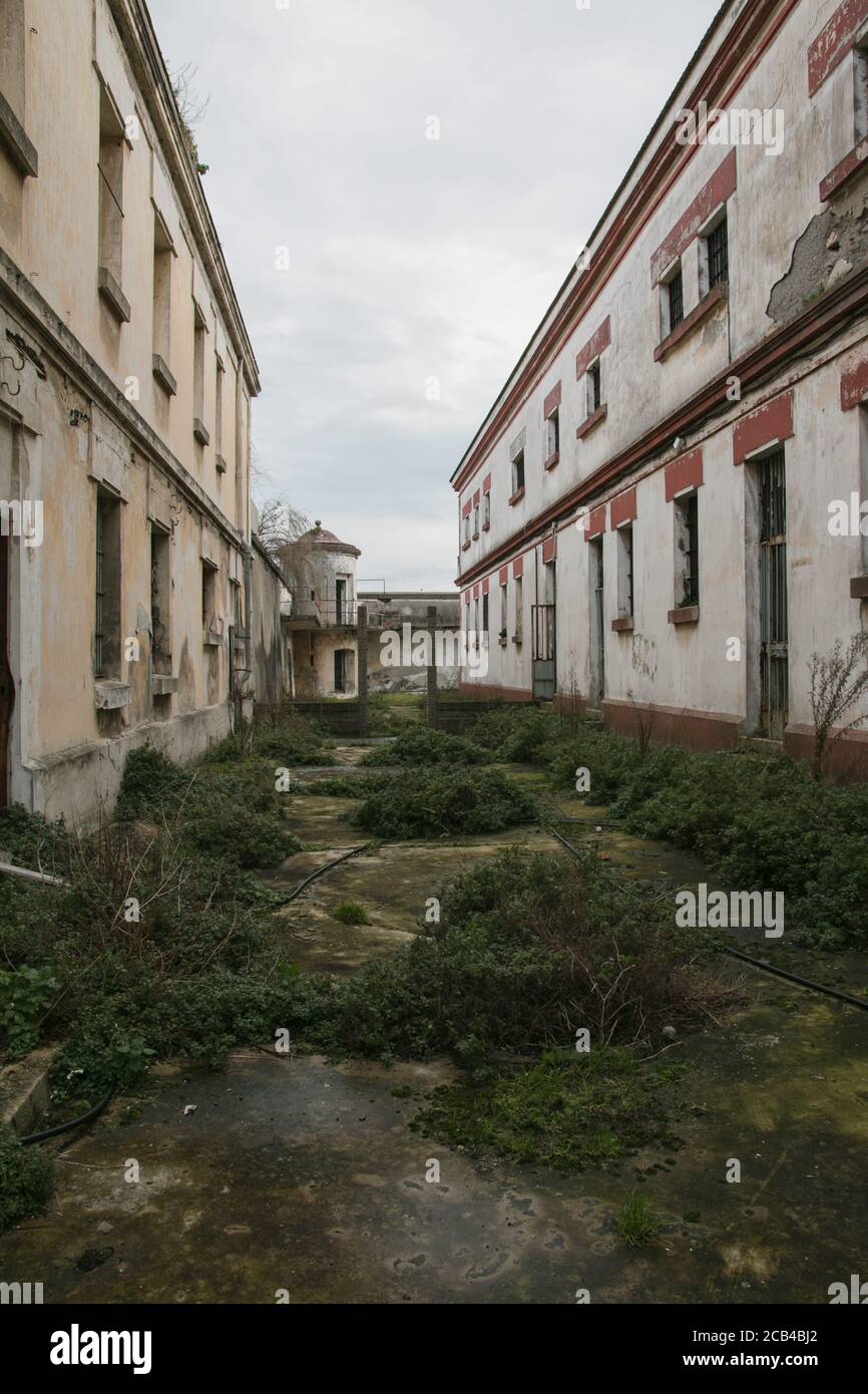 Vecchia prigione abbandonata a Coruña (Spagna) Foto Stock