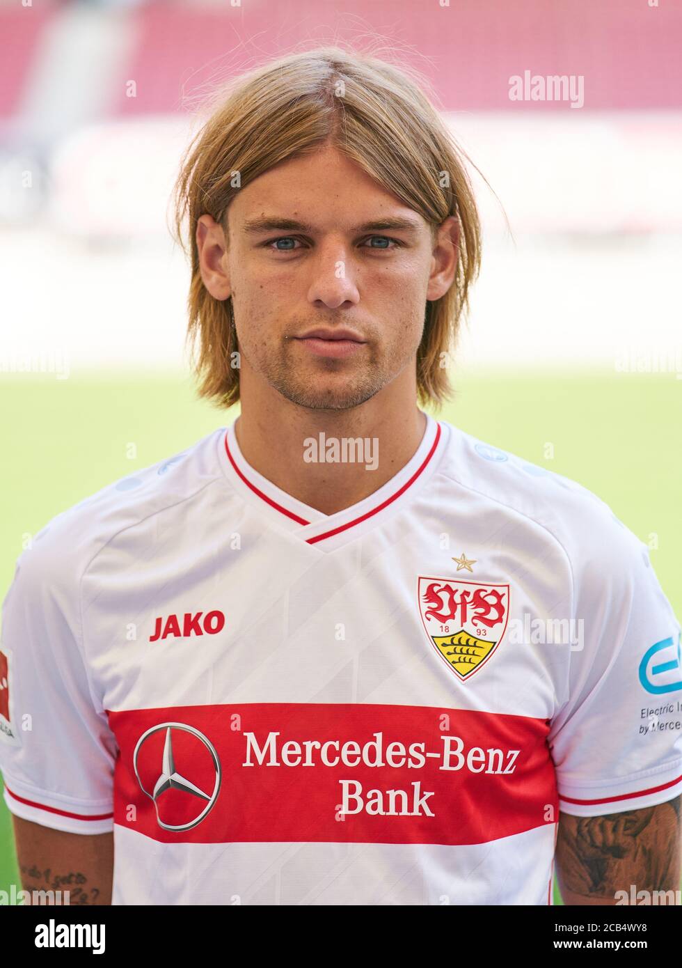 Stoccarda, Germania, 10 agosto 2020, Borsa SOSA, VFB 24 Al VFB STUTTGART Media Day nel 1. Campionato di calcio tedesco, 1. Bundesliga, Stagione 2020/2021. © Peter Schatz / Alamy Live News Foto Stock