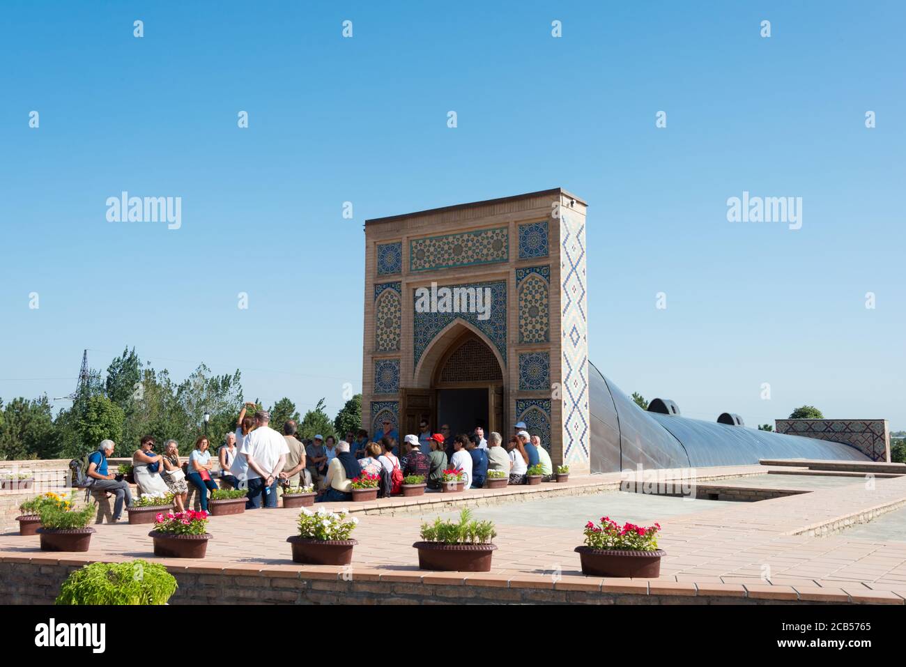 Samarcanda, Uzbekistan - Osservatorio di Ulugo Beg a Samarcanda, Uzbekistan. E' parte del Sito Patrimonio Mondiale dell'Umanita'. Foto Stock