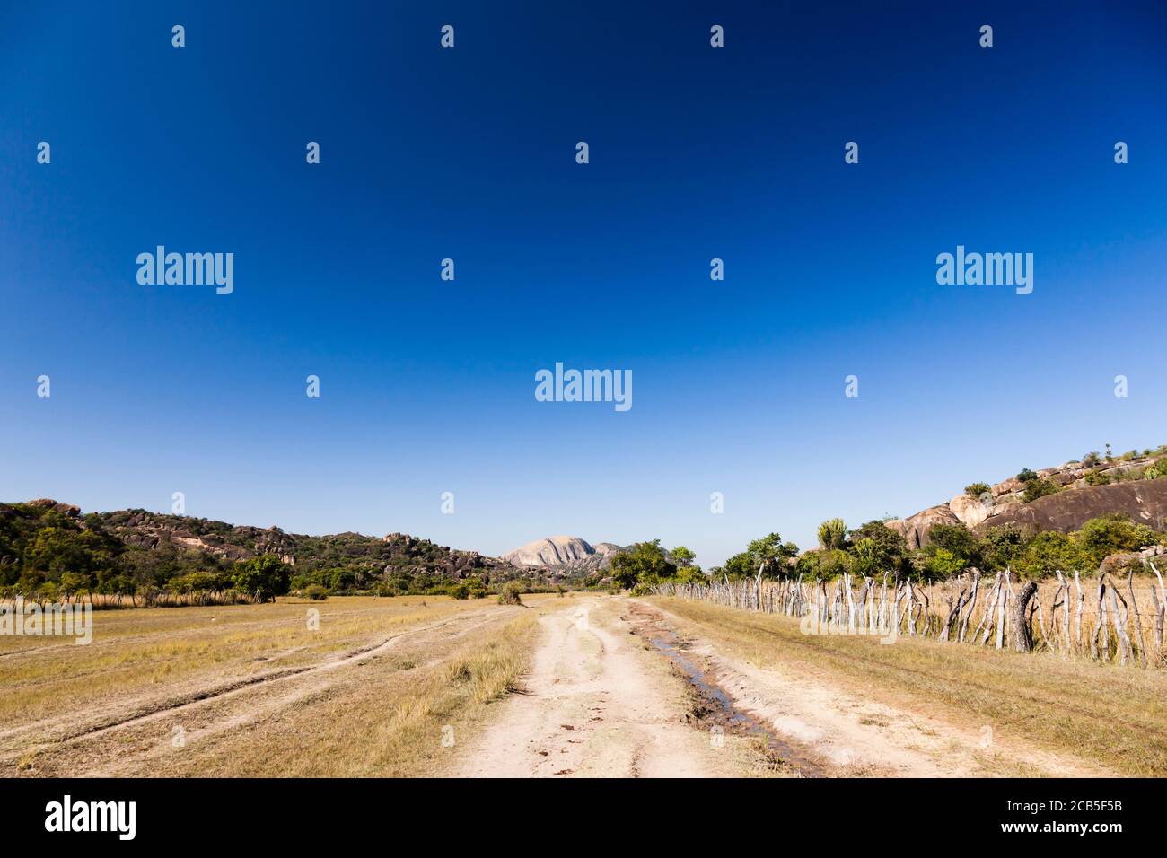 Matobo Hills, strada safari per il sito di pittura di roccia 'Silozwane cave', Matobo National Park, sobborghi di Bulawayo, Matabeleland Sud, Zimbabwe, Africa Foto Stock