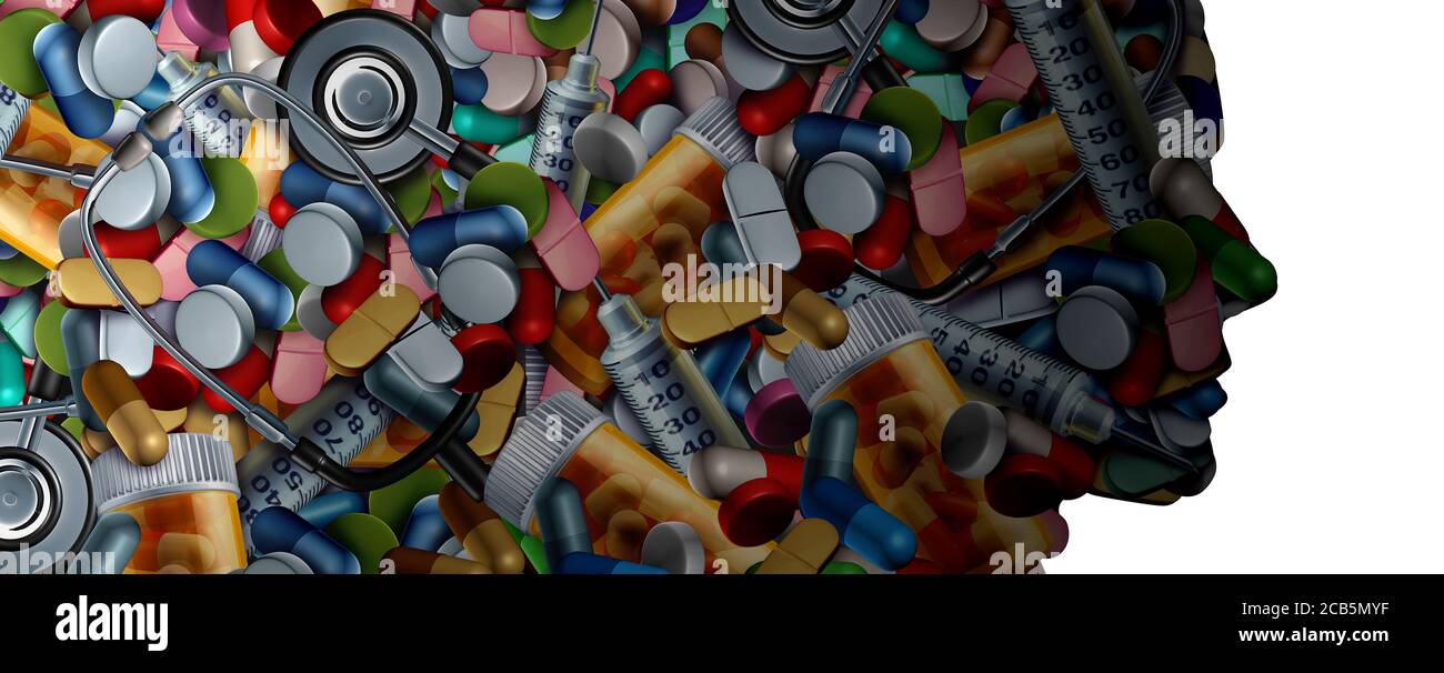 Ipochondri e Hypochondriac concetto come un timore di malattia e ansia per la malattia psicologica non diagnosticata o preoccupato di una condizione medica. Foto Stock