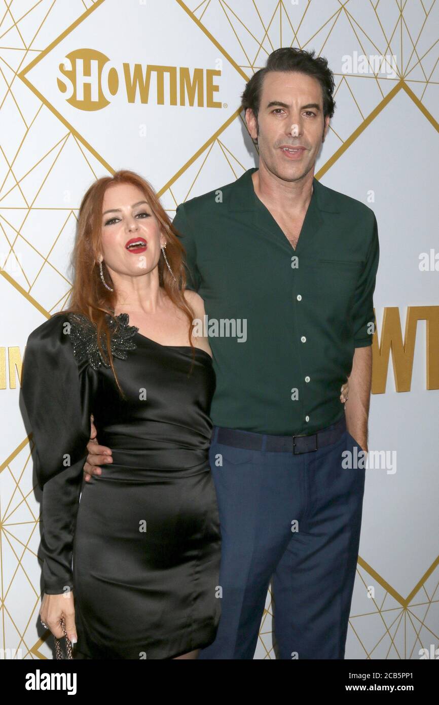 LOS ANGELES - SET 21: Isla Fisher, Sacha Baron Cohen al Showtime Emmy Eve Party al San Vicente Bungalows il 21 settembre 2019 a West Hollywood, California Foto Stock
