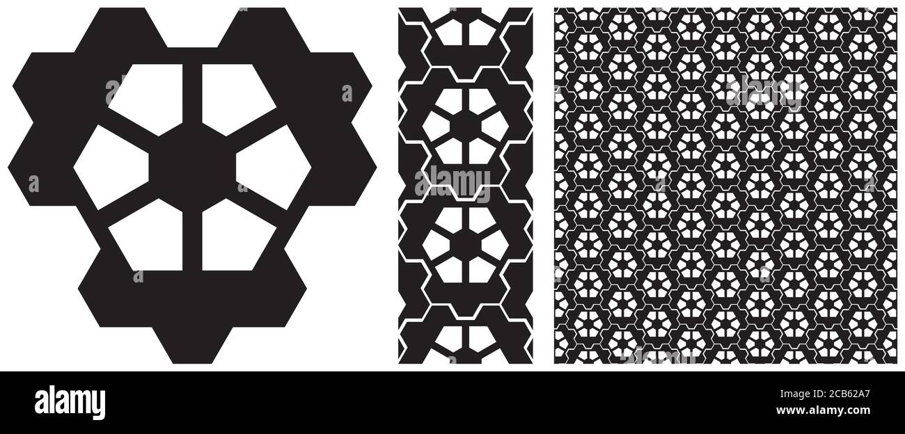 Set di elementi per un motivo senza cuciture per marciapiedi e pavimentazioni. Pavimentazione in mattoni - texture senza cuciture. Immagine della superficie di pavimentazione. Ingranaggi metallici. Illustrazione Vettoriale