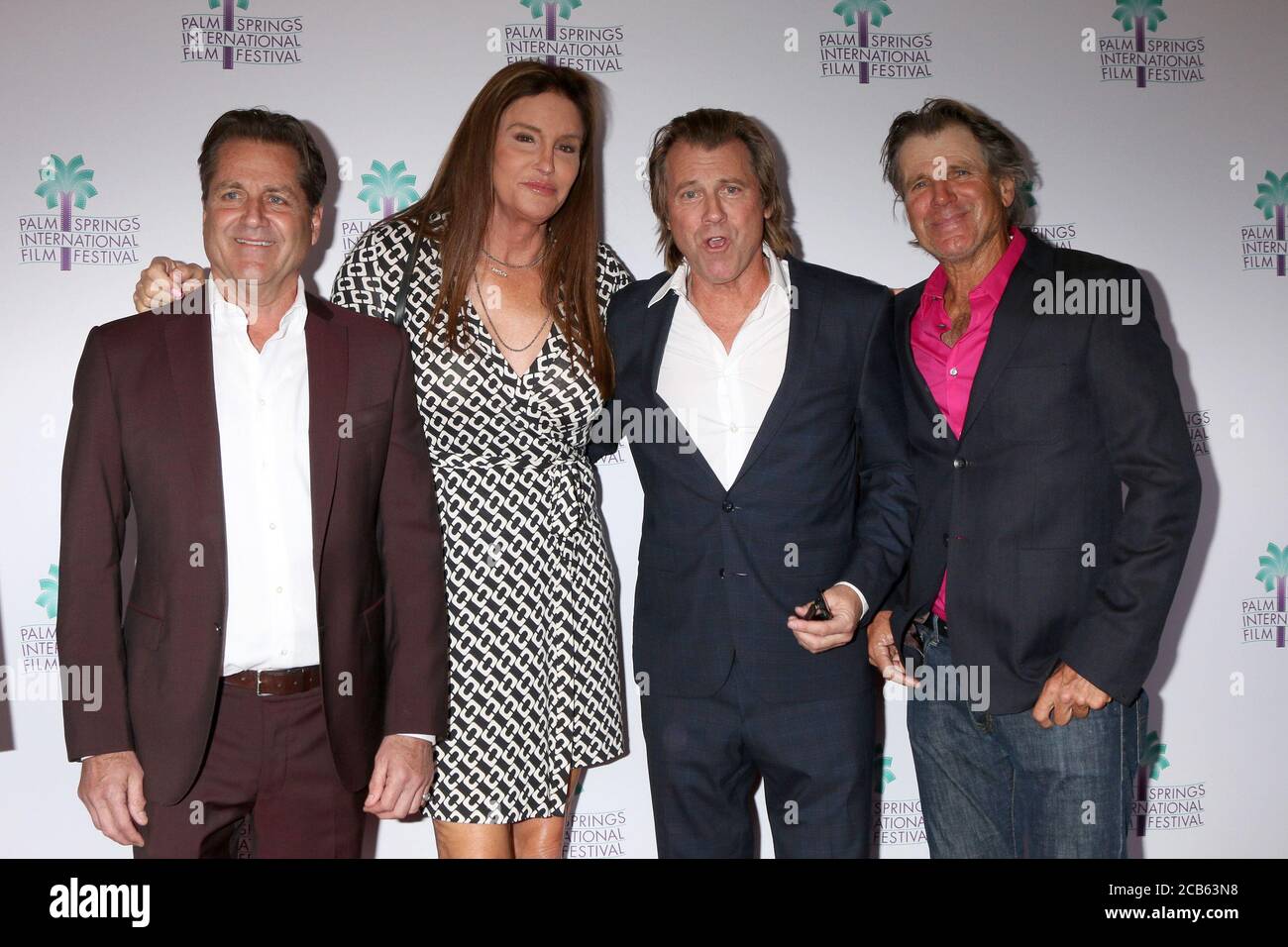 PALM SPRINGS - GEN 11: Jaems Van Patten, Caitlyn Jenner, Vincent Van Patten, Nels Van Patten al 'Walk to Vegas' World Premiere al Richards Center for the Arts il 11 gennaio 2019 a Palm Springs, California Foto Stock