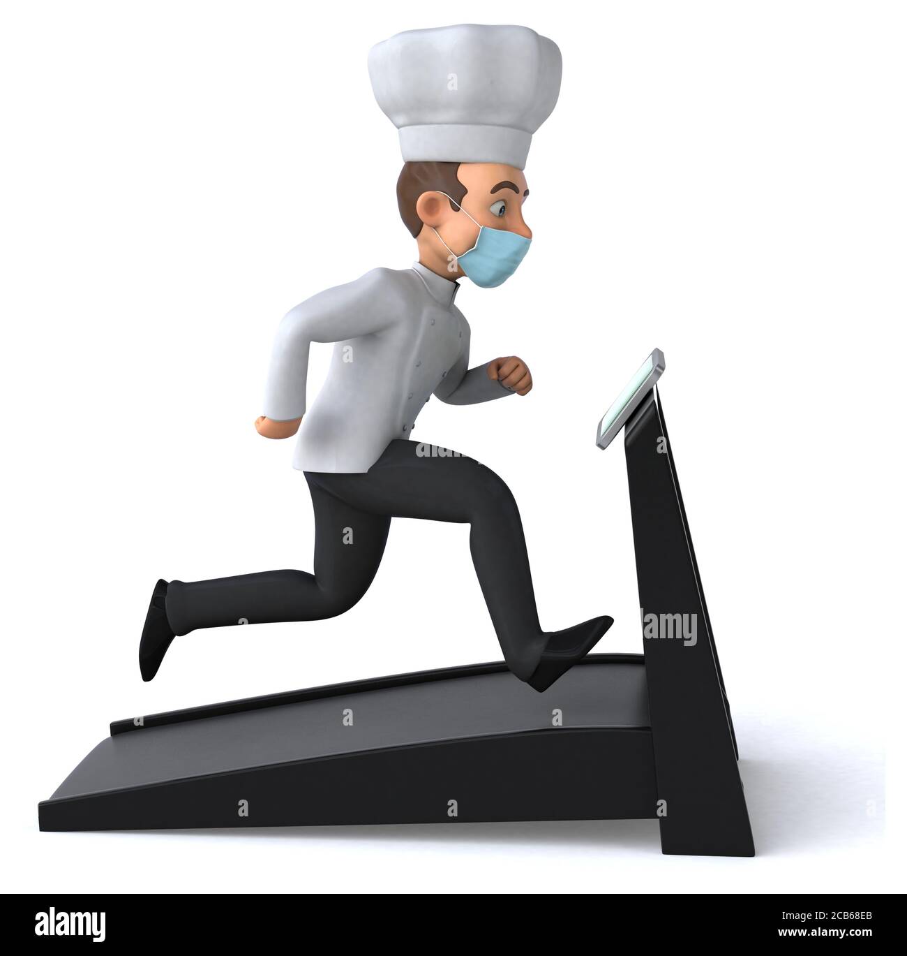 Divertente personaggio dello chef fumetto con una maschera Foto Stock