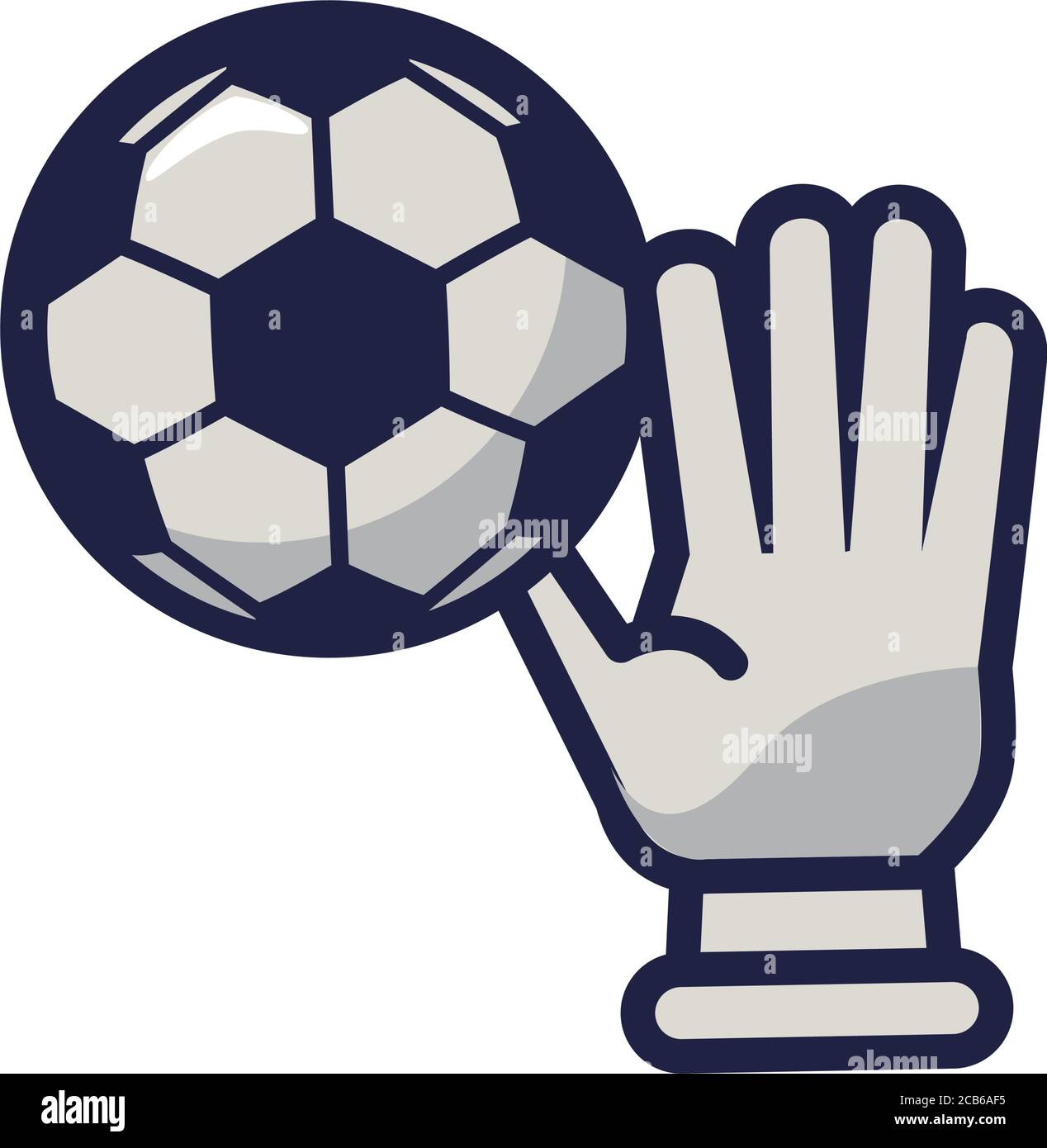 pallone sportivo da calcio con linea di guanti da portiere e stile di  riempimento disegno dell'illustrazione vettoriale dell'icona Immagine e  Vettoriale - Alamy