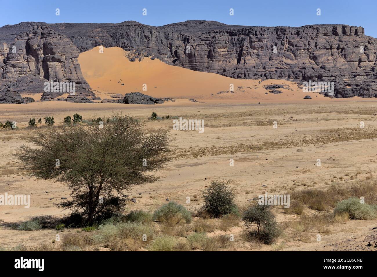 SAFARI NEL DESERTO DEL SAHARA NEL PARCO NAZIONALE DI TADRART IN ALGERIA. Foto Stock