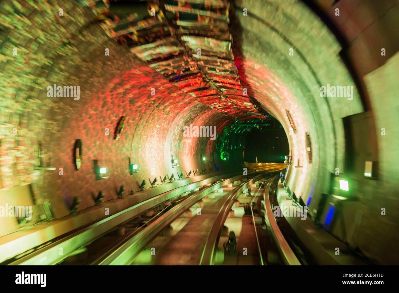 Il Bund Sightseeing Tunnel, Pudong, Shanghai, Cina Foto Stock