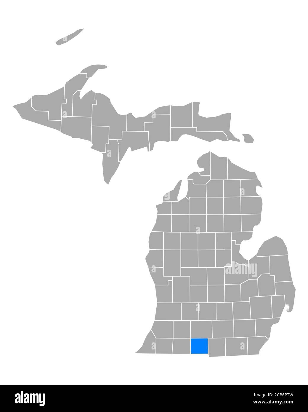 Succursale sulla mappa di Michigan Foto Stock