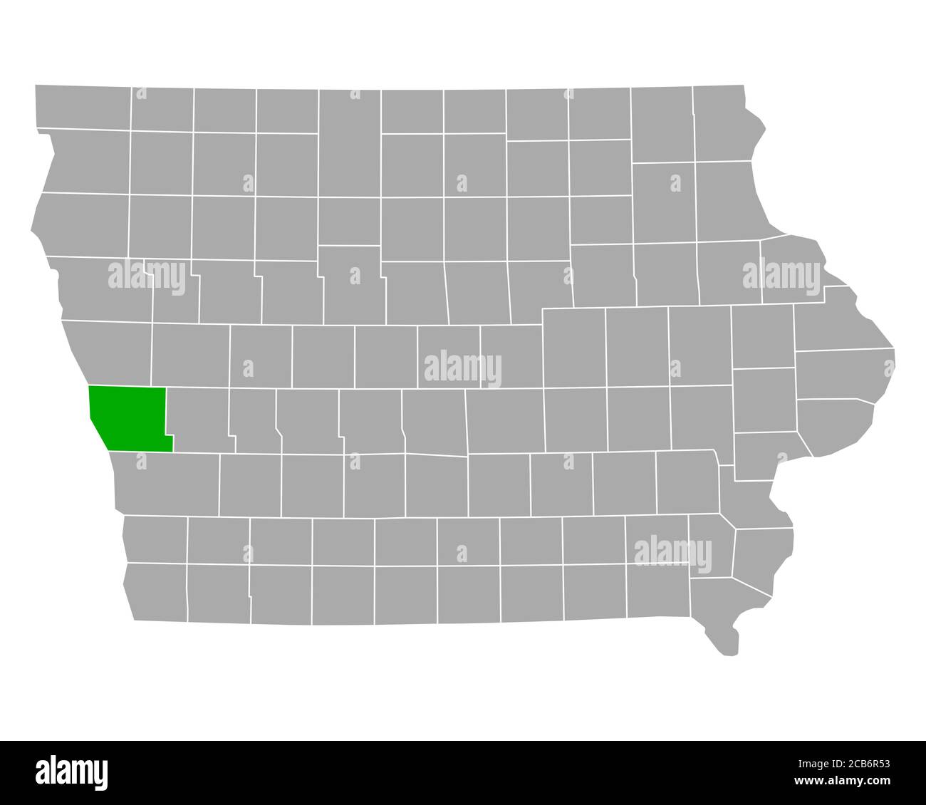 Harrison sulla mappa di Iowa Foto Stock