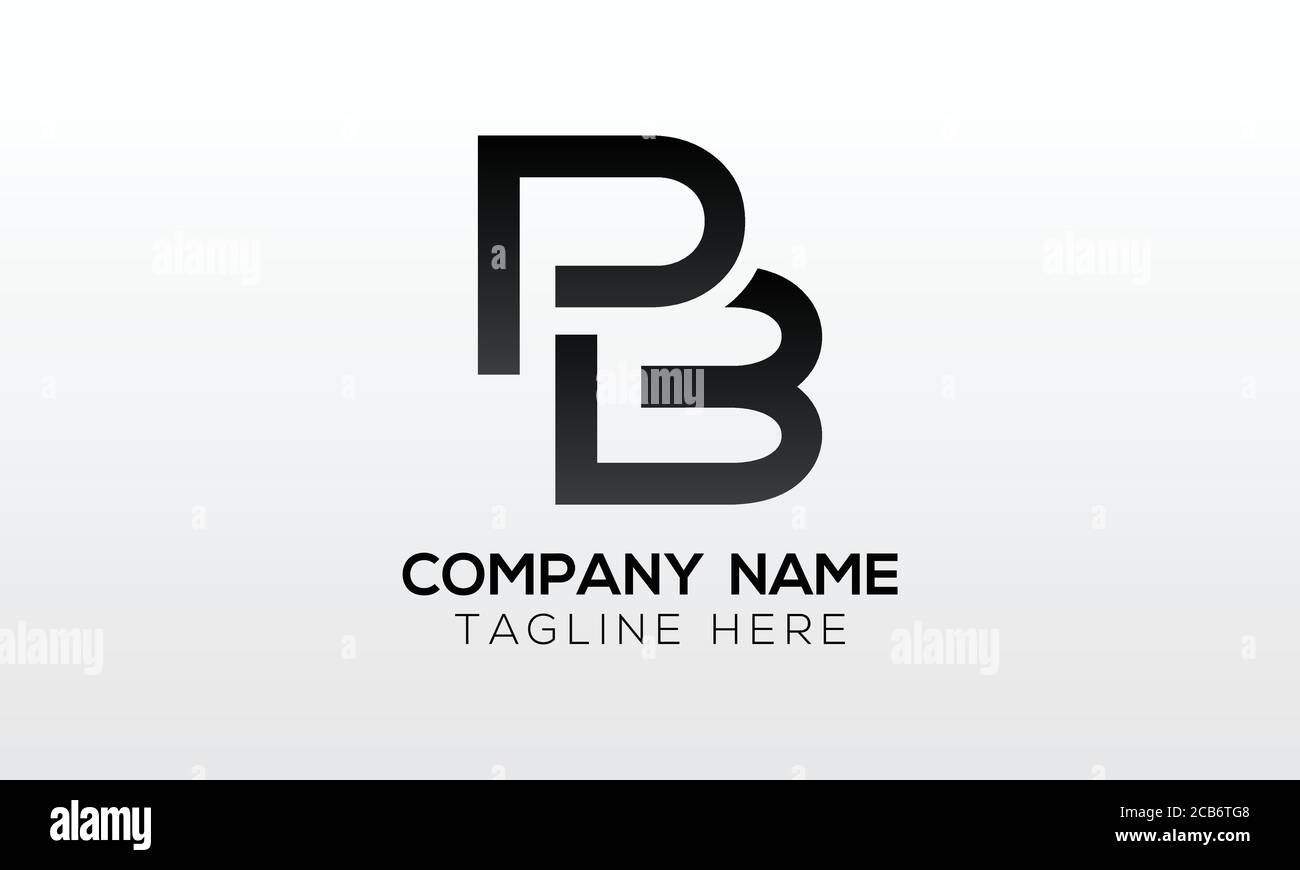 Logo iniziale della lettera PB con il modello vettoriale della tipografia creativa moderna di business. Vettore logo PB Creative Letter. Illustrazione Vettoriale