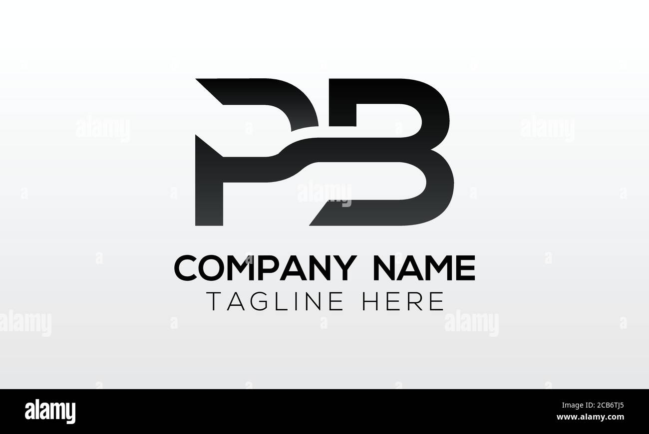 Logo iniziale della lettera PB con il modello vettoriale della tipografia creativa moderna di business. Vettore logo PB Creative Letter. Illustrazione Vettoriale