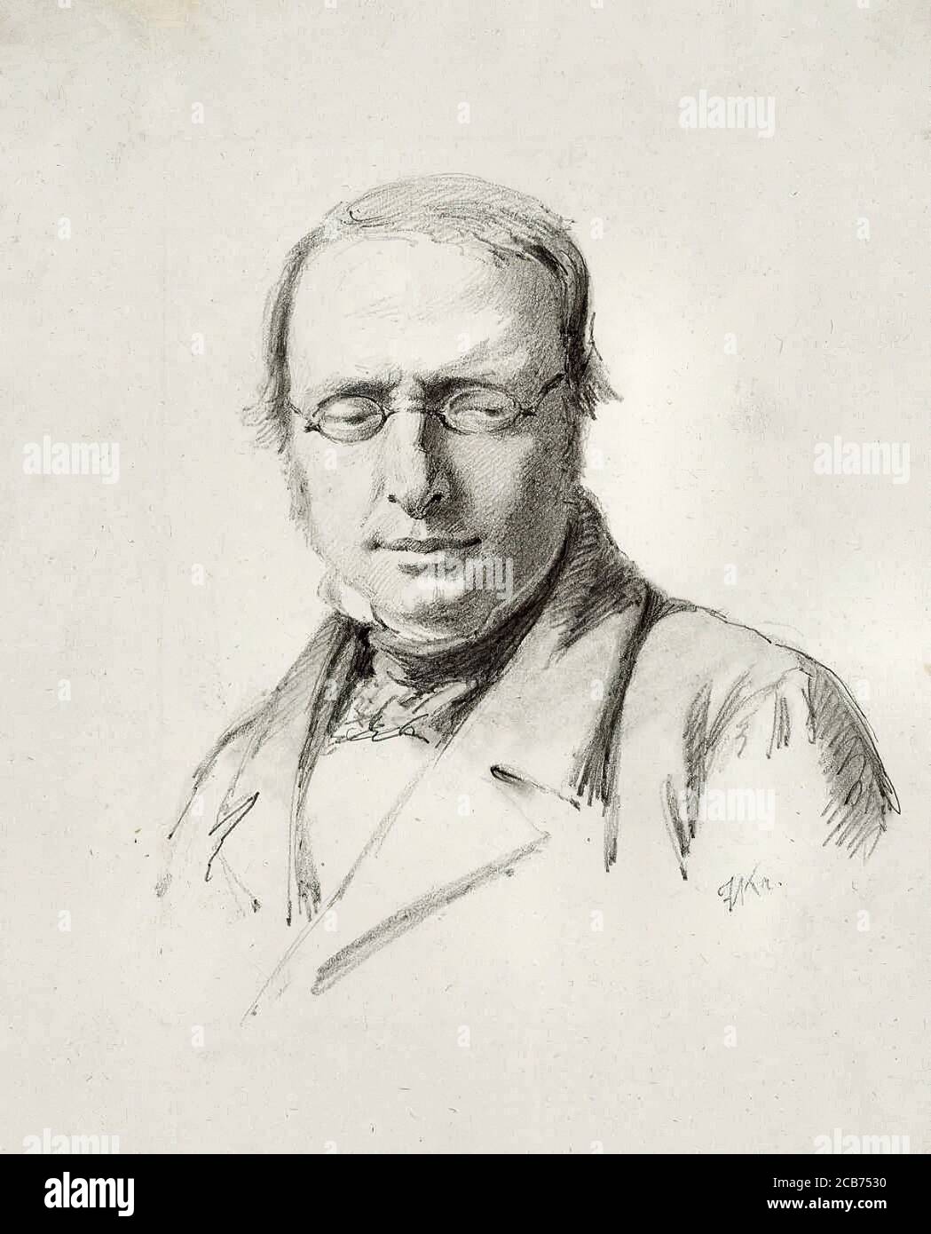 Kruger Franz - Bildnis eines Herren mit Brille - Tedesco Scuola - 19 ° secolo Foto Stock