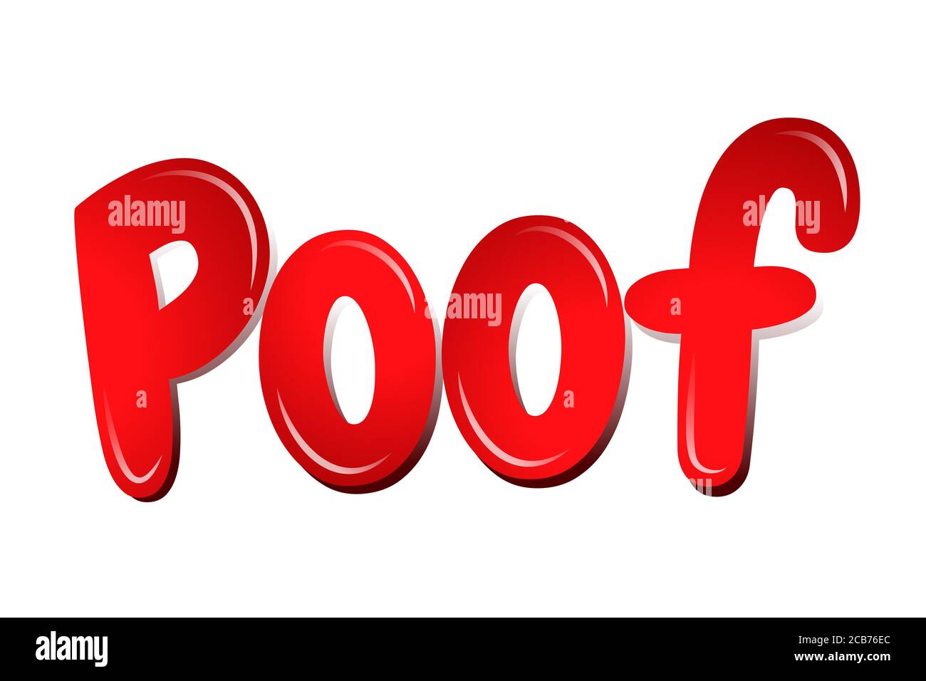 Poof in cartoon colorate lettere banner per bambini Foto Stock