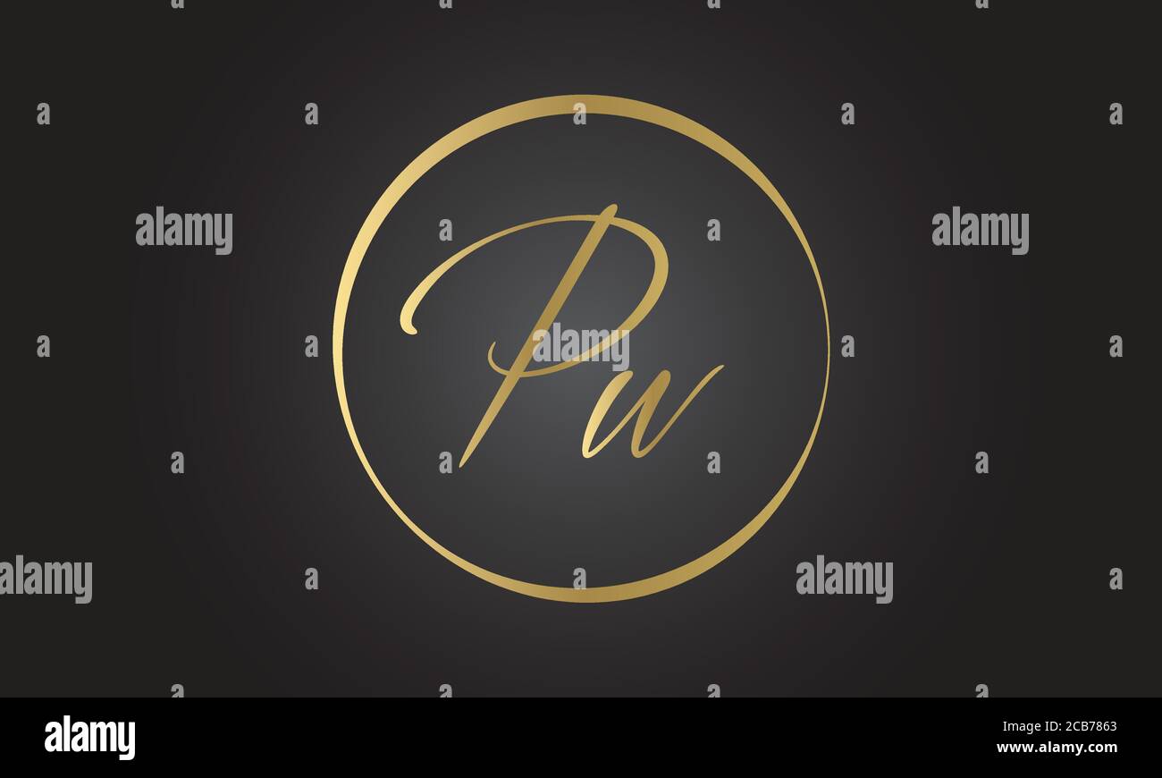 Logo iniziale della lettera PW con Creative Modern Business Typography Vector Template. Vettore del logo PW Creative Letter. Illustrazione Vettoriale