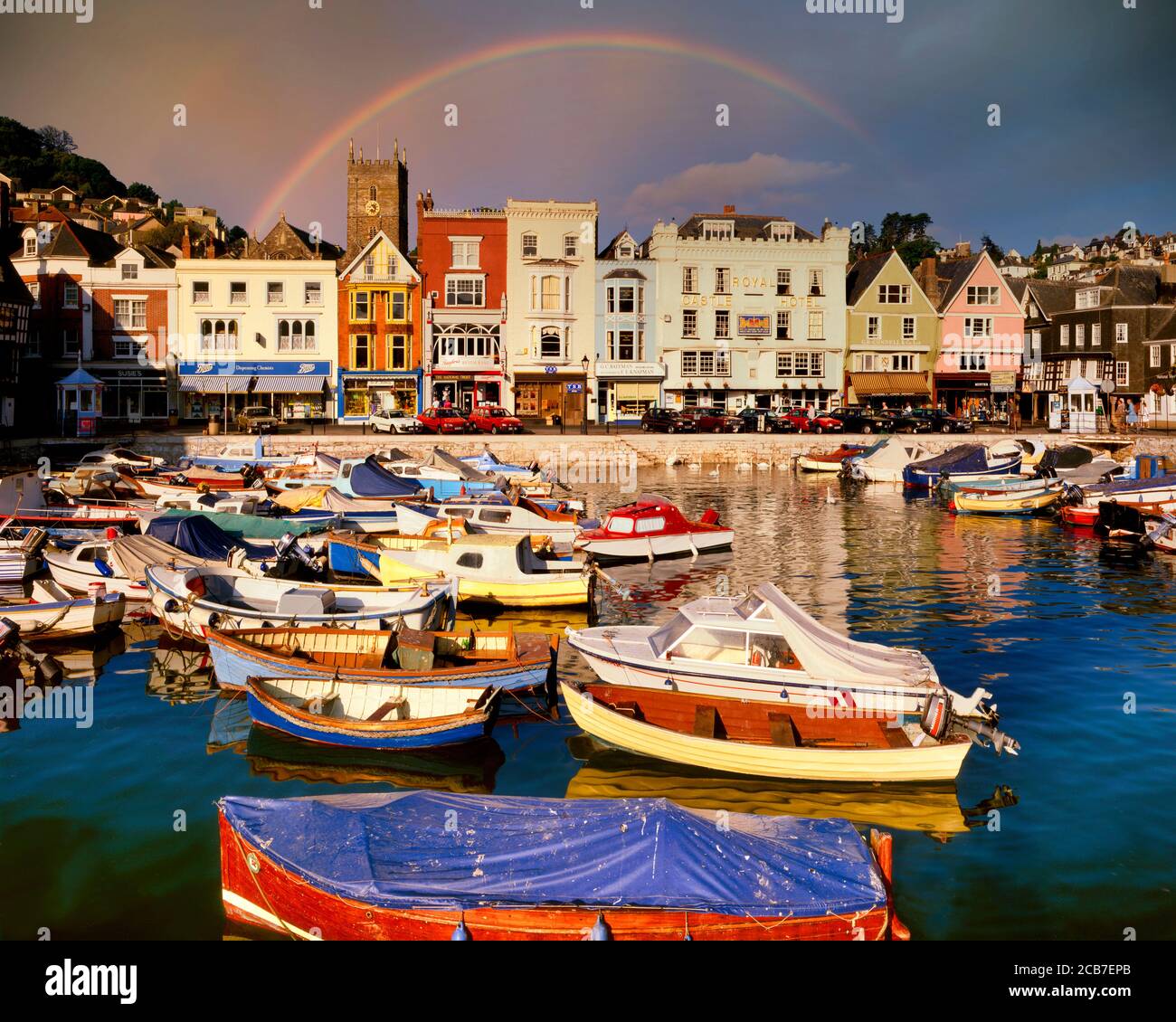 GB - Devon: Il porto interno a Dartmouth Foto Stock