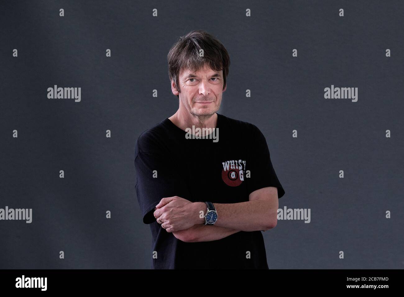Lo scrittore scozzese Ian Rankin frequenta una fotocellula durante l'anno Festival Internazionale del Libro di Edimburgo 2018 Foto Stock