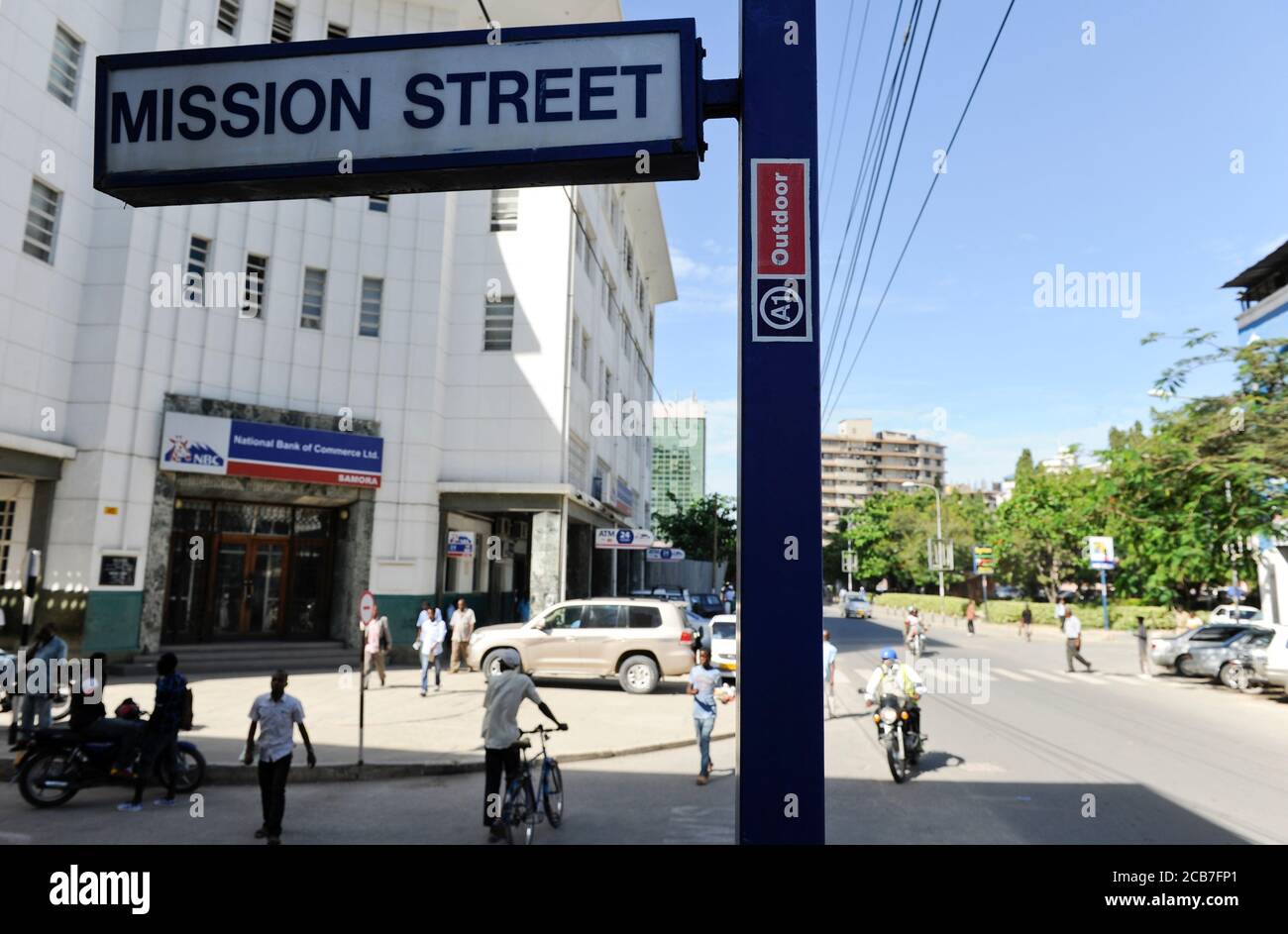 Tanzania Dar es Salaam, centro città, Mission Street / TANSANIA Dar es Salam, Stadtzentrum Mission Strasse Foto Stock
